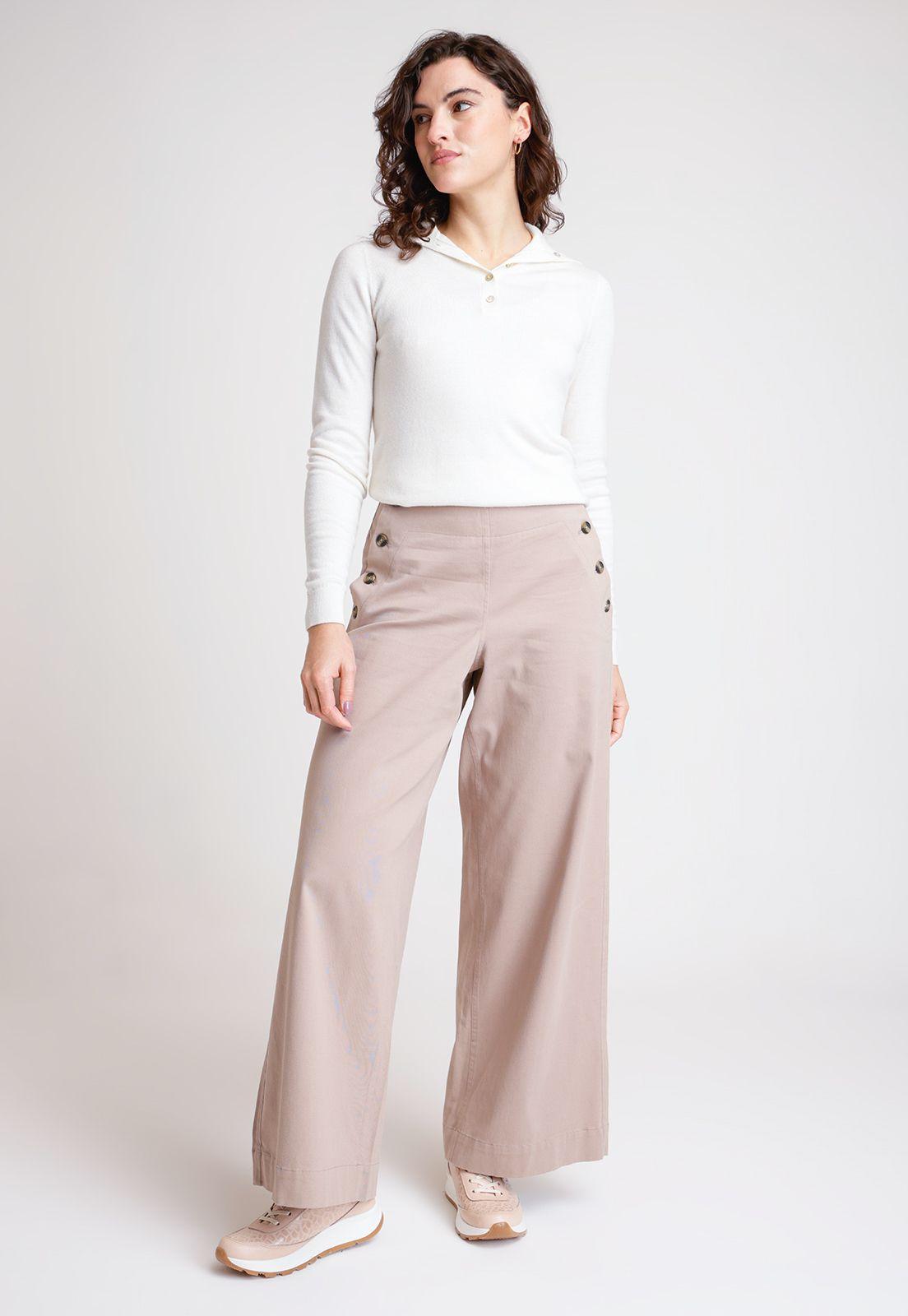 Pantalón De Mujer Modelo Matilde Color Arena-3