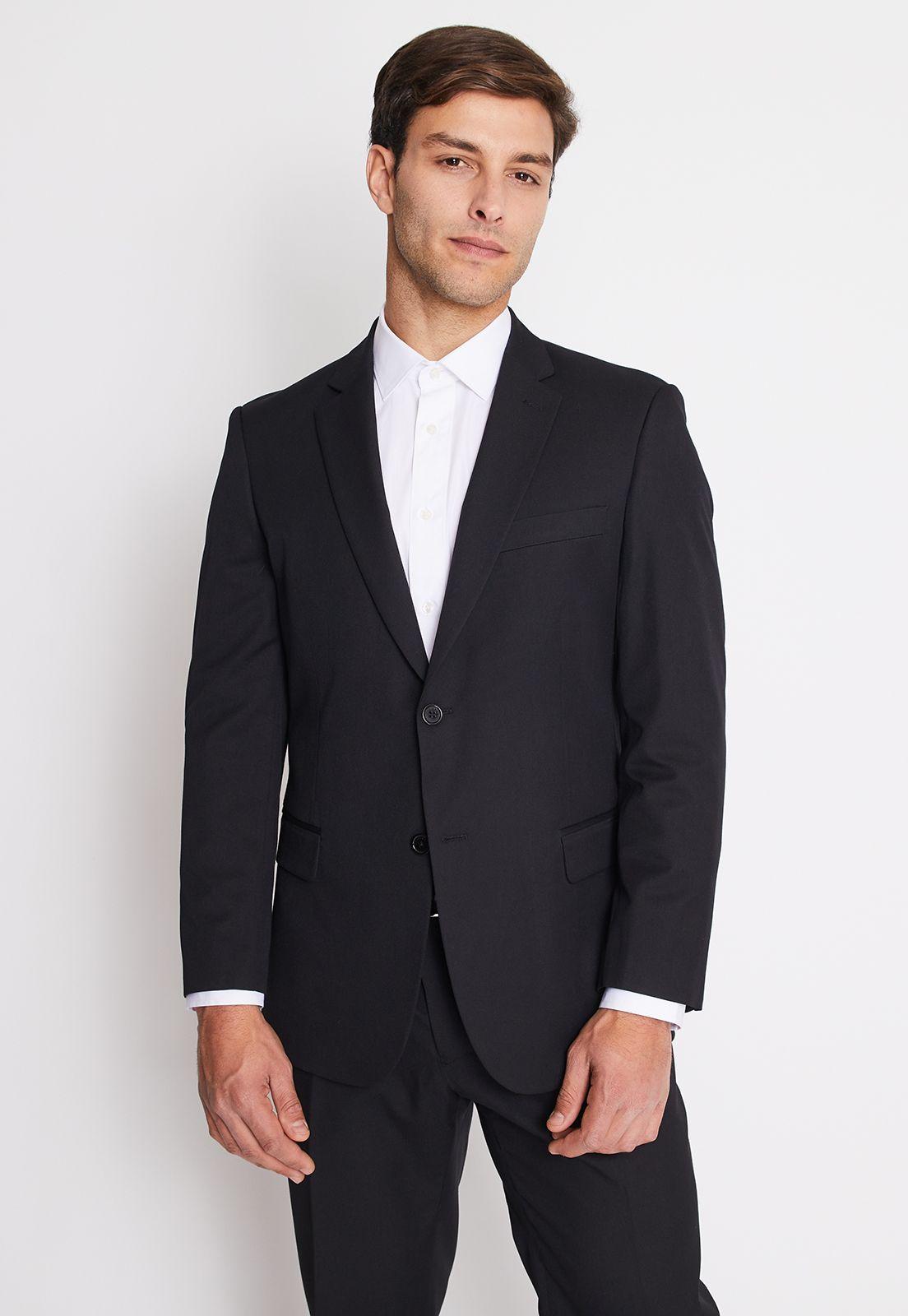 Traje Formal Hombre Regular Twill Negro-1