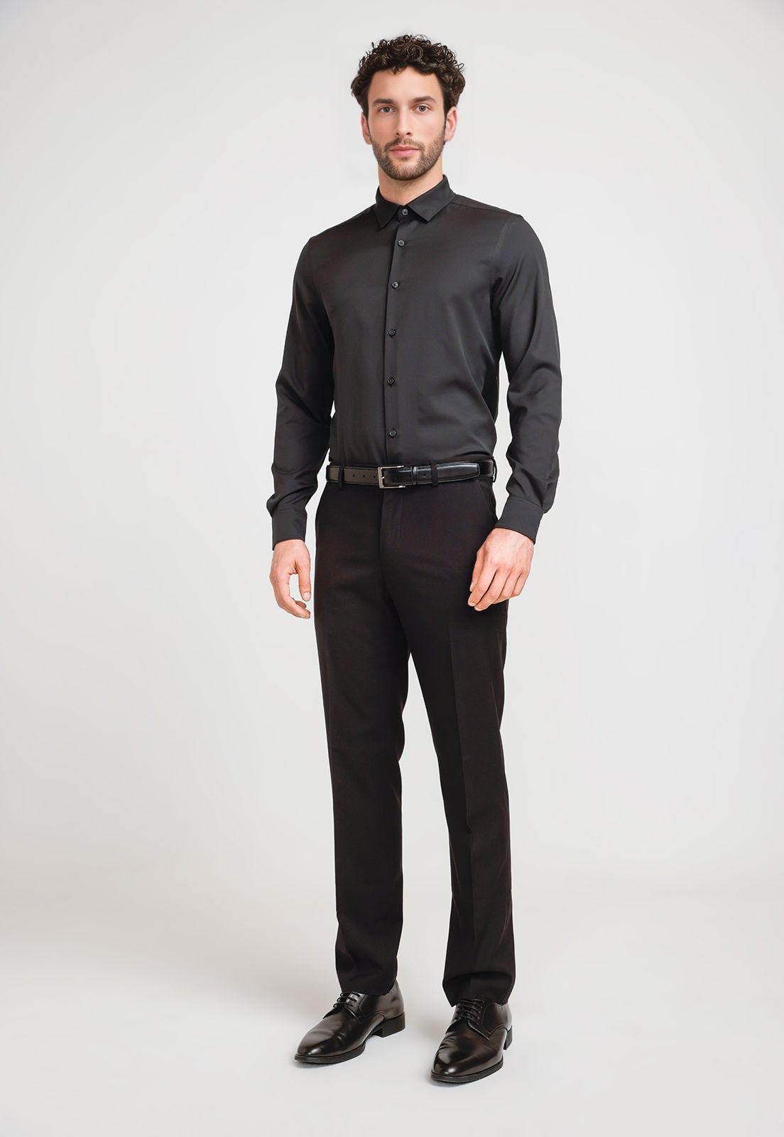 Camisa Hombre Total Stretch Negro-3