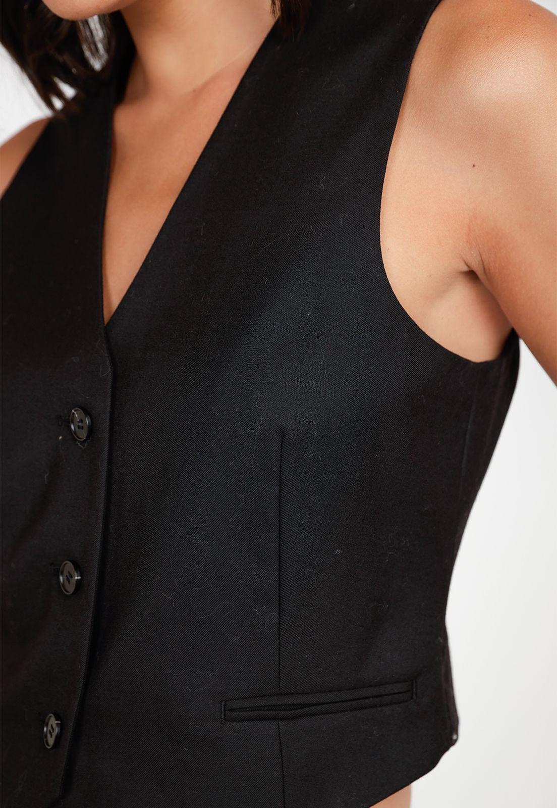 Vest Mujer Lana Negro-2