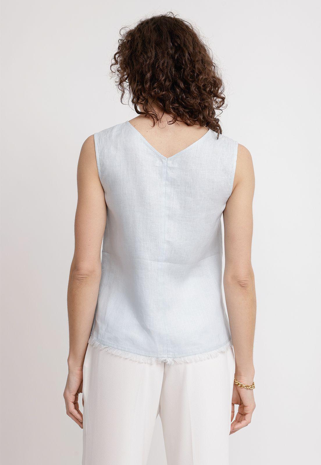 Blusa Mujer Gia Lino Celeste-1