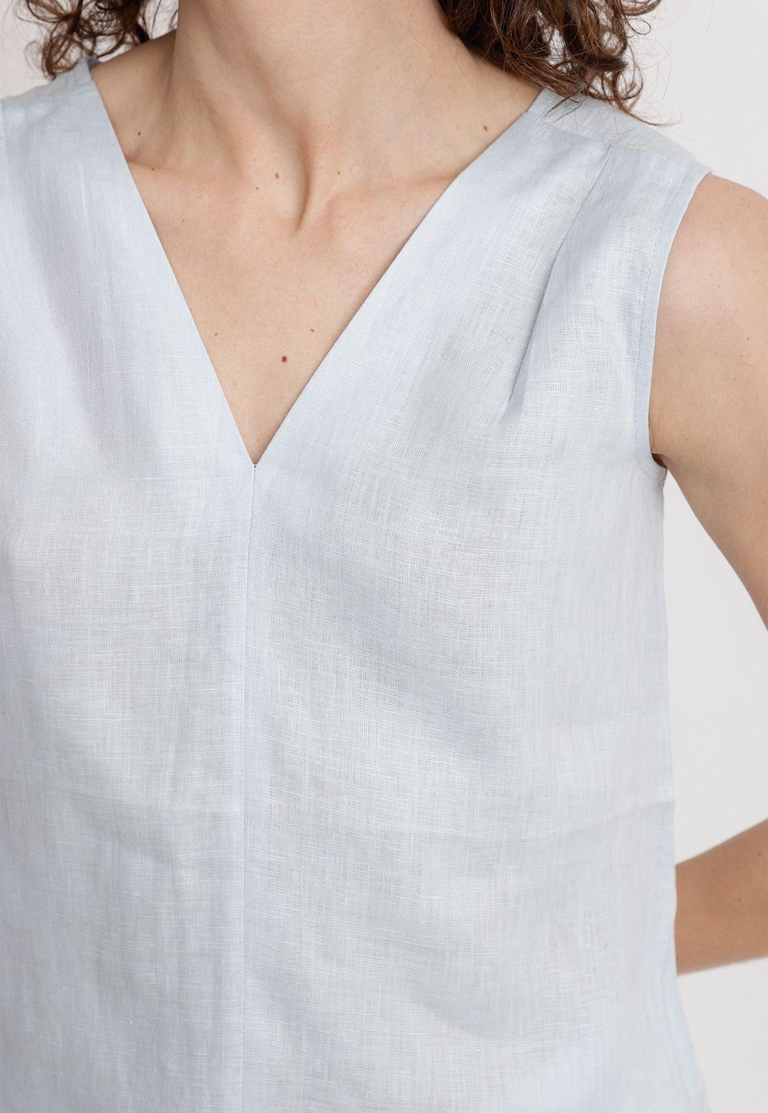 Blusa Mujer Gia Lino Celeste-2