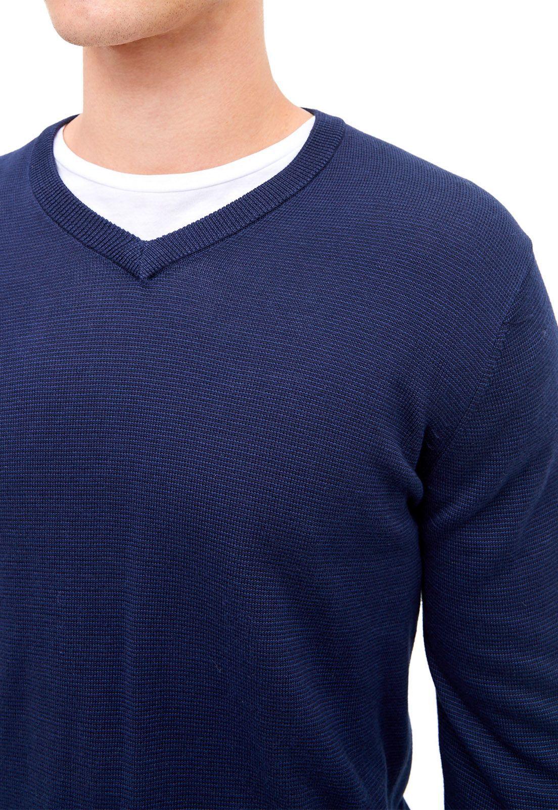 Sweater Vneck Microdiseño Navy-1