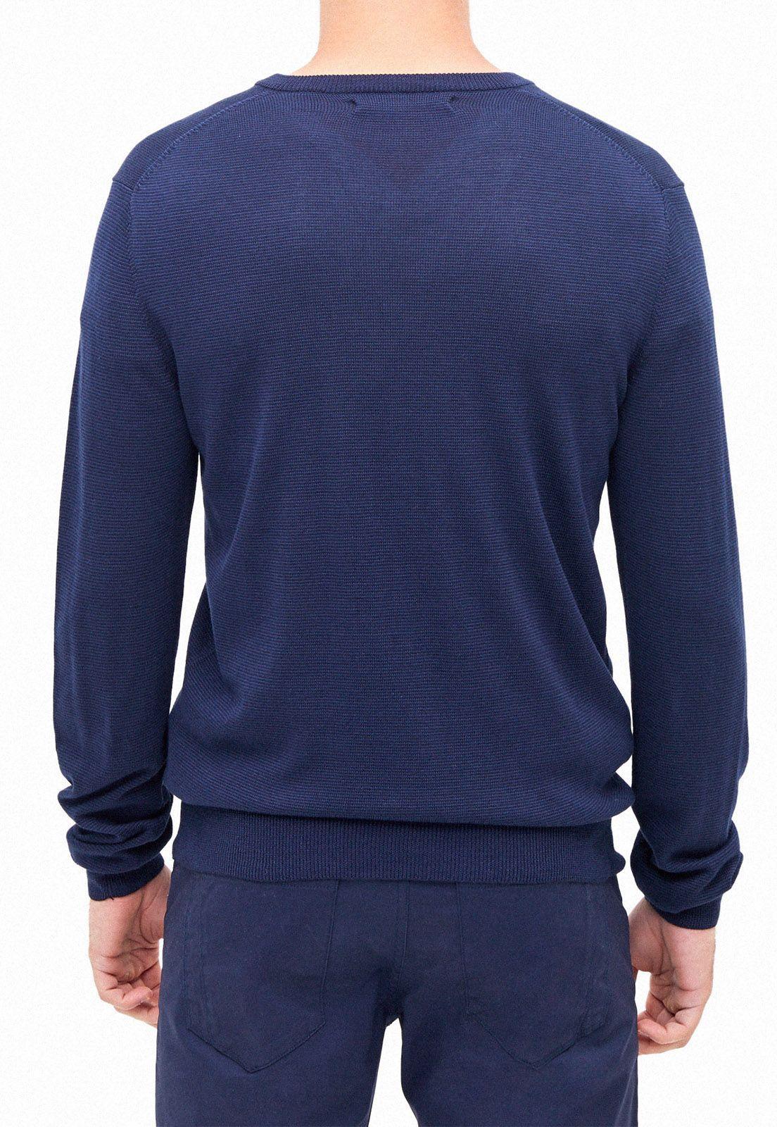 Sweater Vneck Microdiseño Navy-2