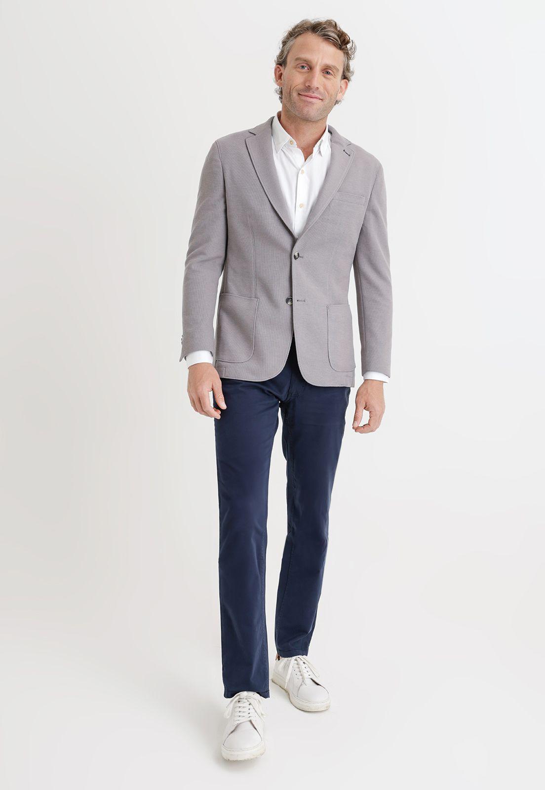 Chaqueta hombre casual tejida gris-3