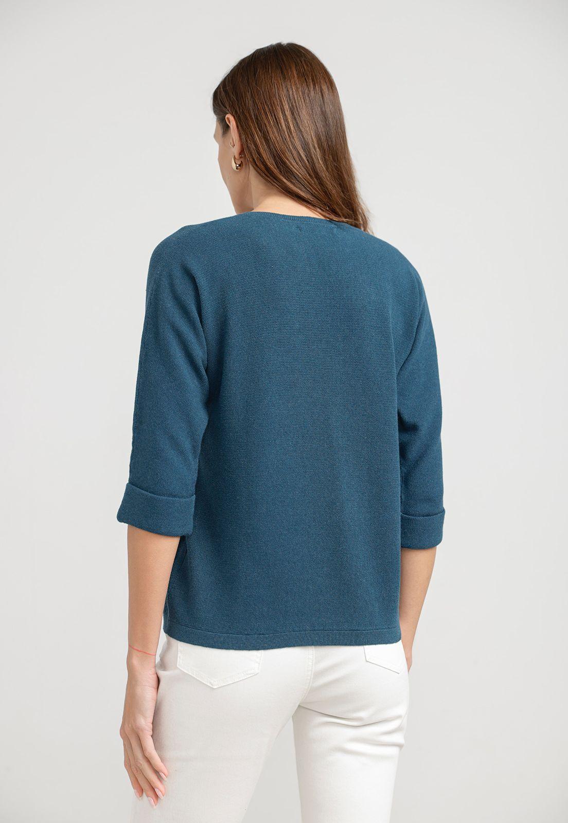 Sweater Mujer Dover Algodón Petróleo-1