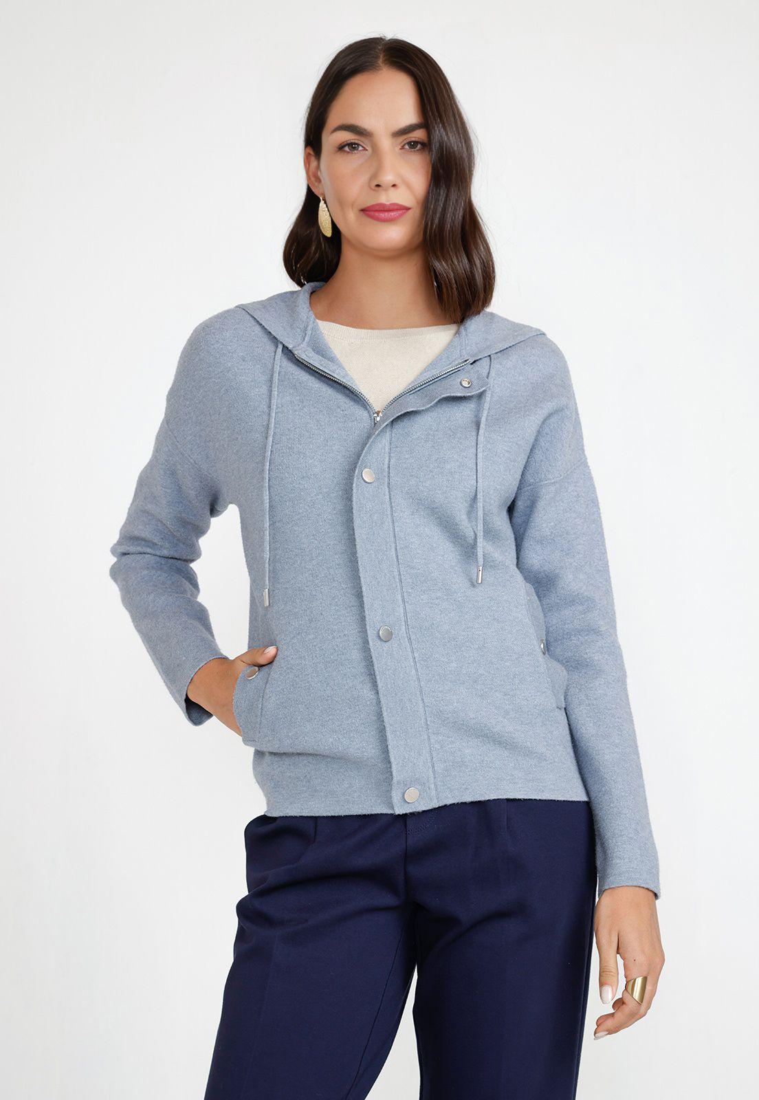 Polerón Mujer Viscosa Gris Claro-0