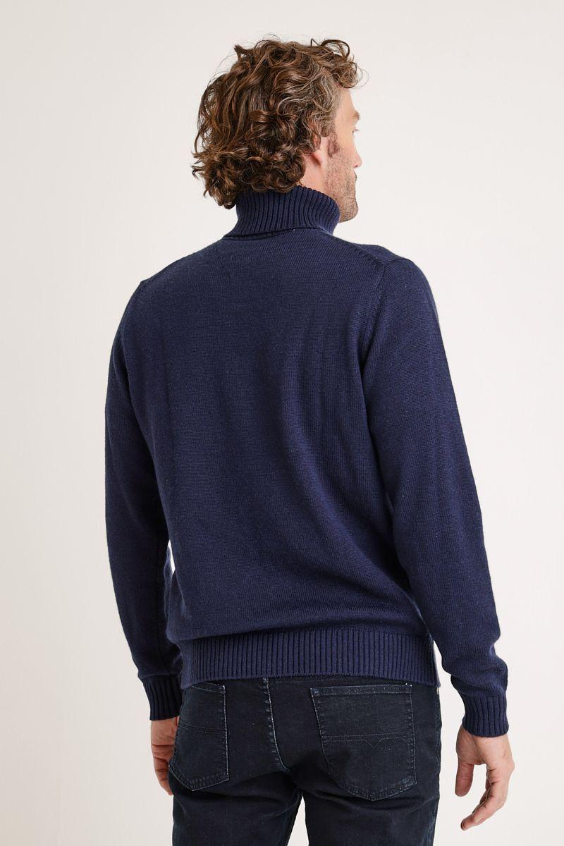 Sweater hombre cuello alto azul marino-1