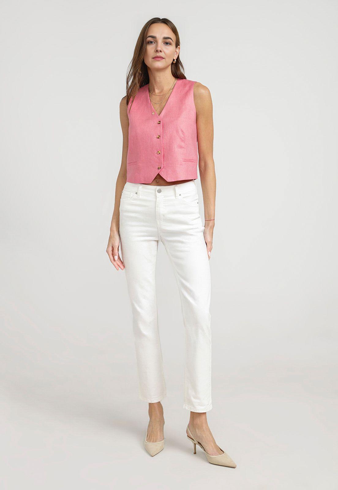 Jeans Mujer Charlot Algodón Blanco-3