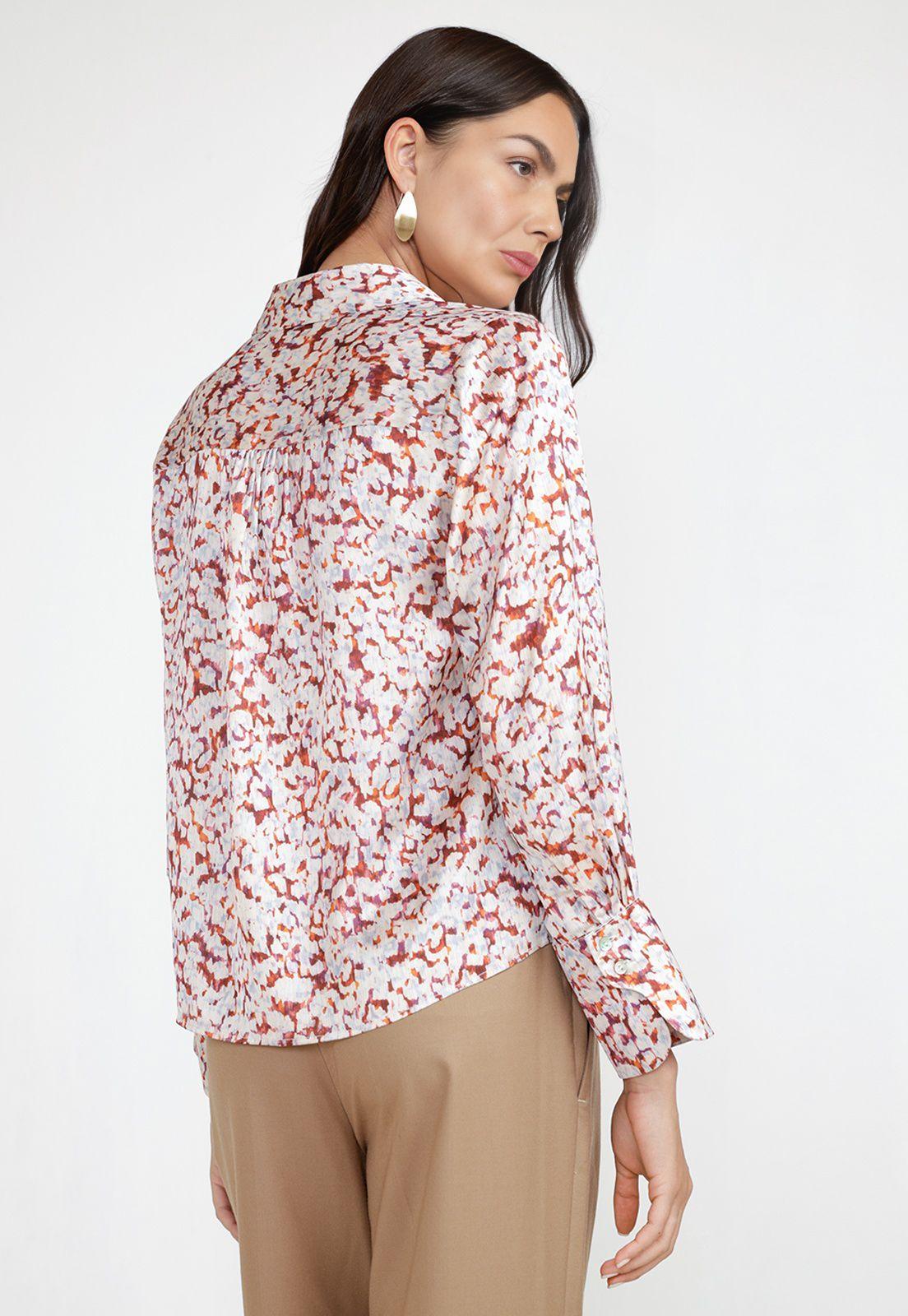 Blusa Mujer Estampada Naranjo-1