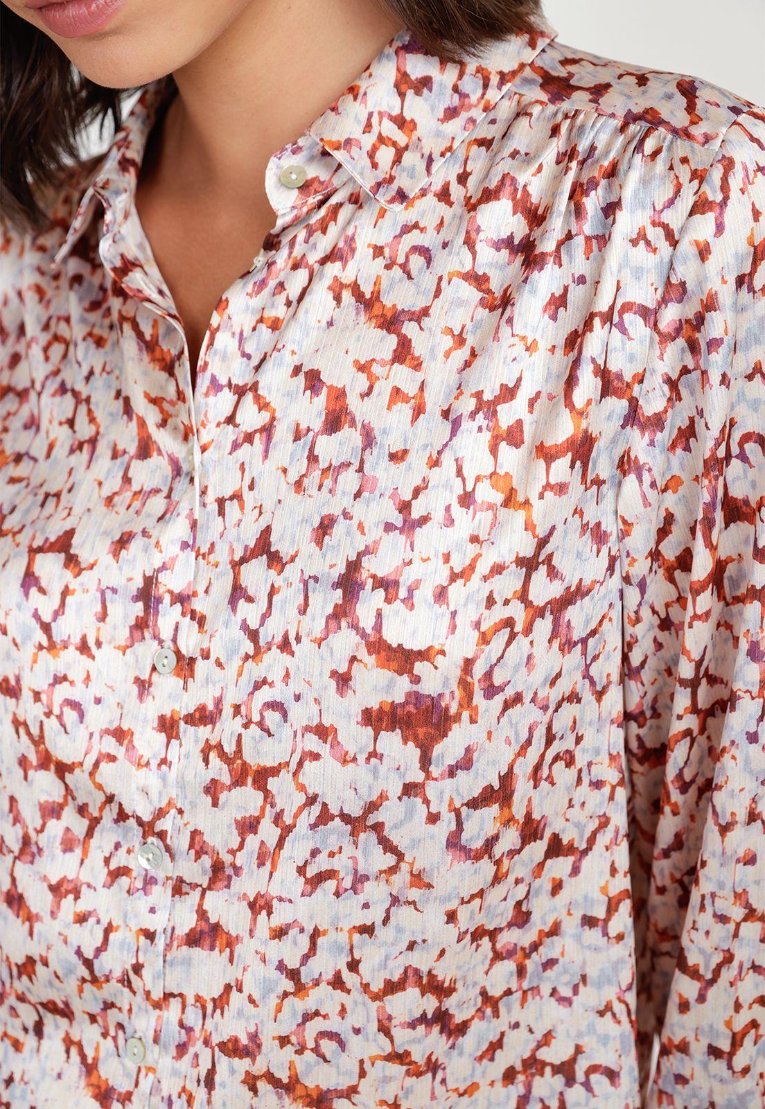 Blusa Mujer Estampada Naranjo-2
