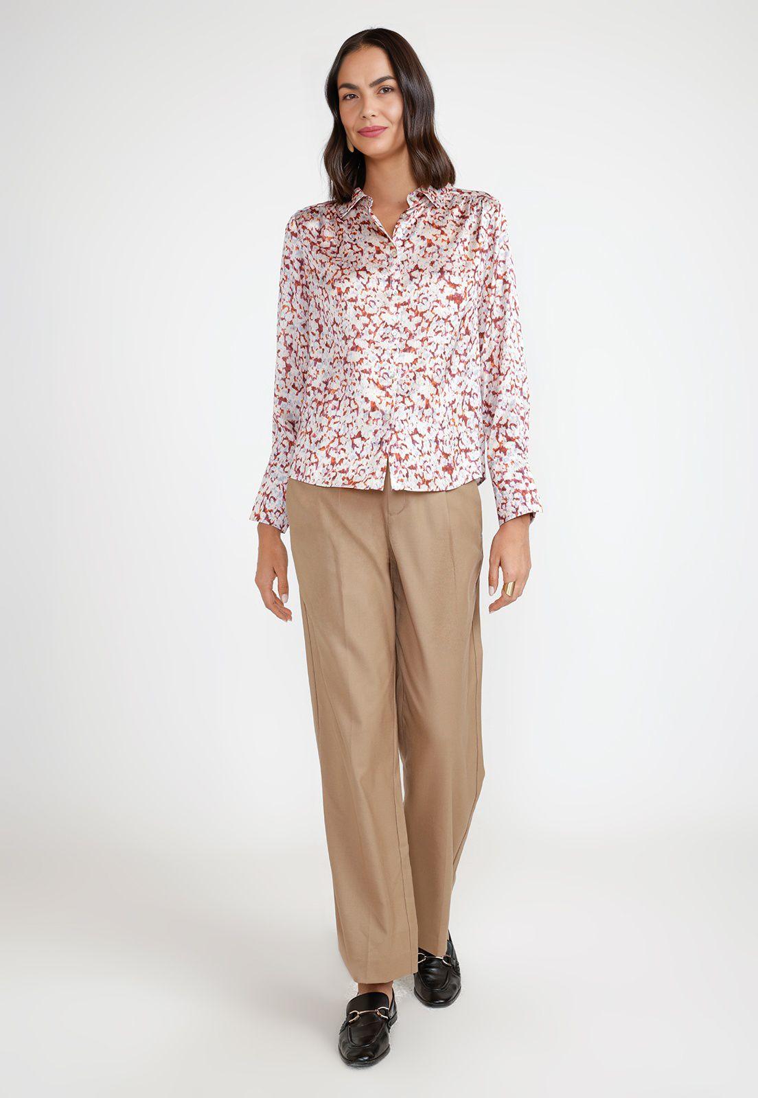 Blusa Mujer Estampada Naranjo-3