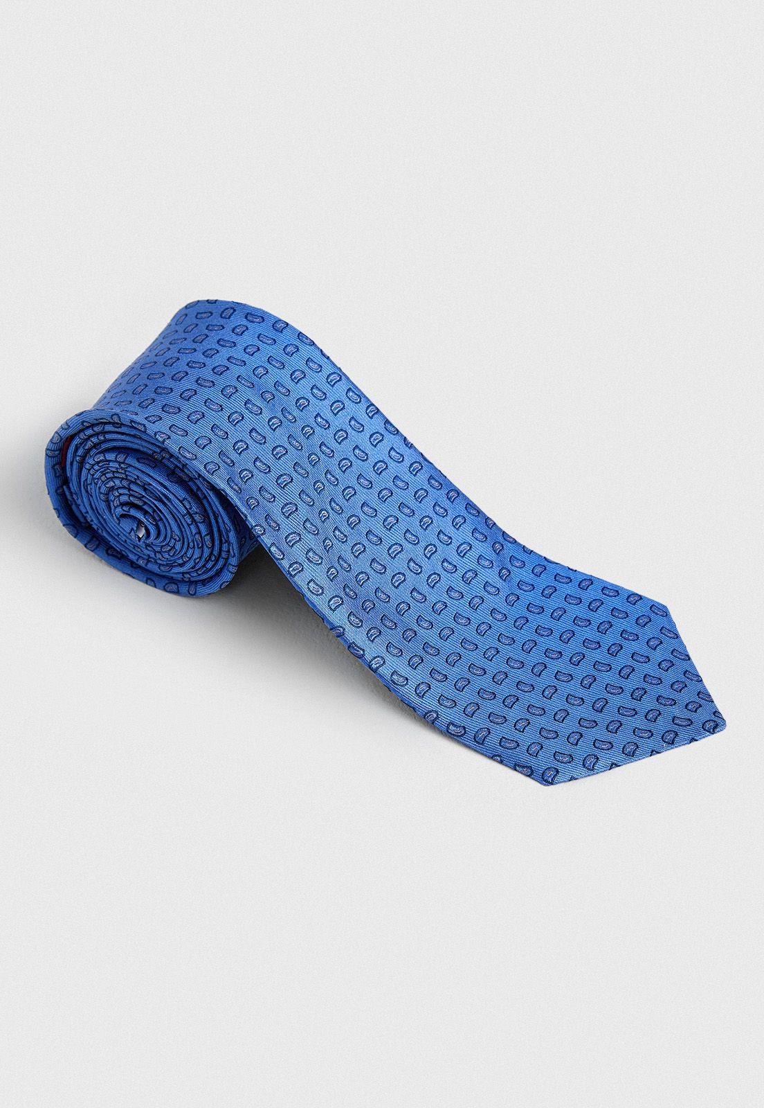 Corbata Classic Seda Azul Brilllante-0