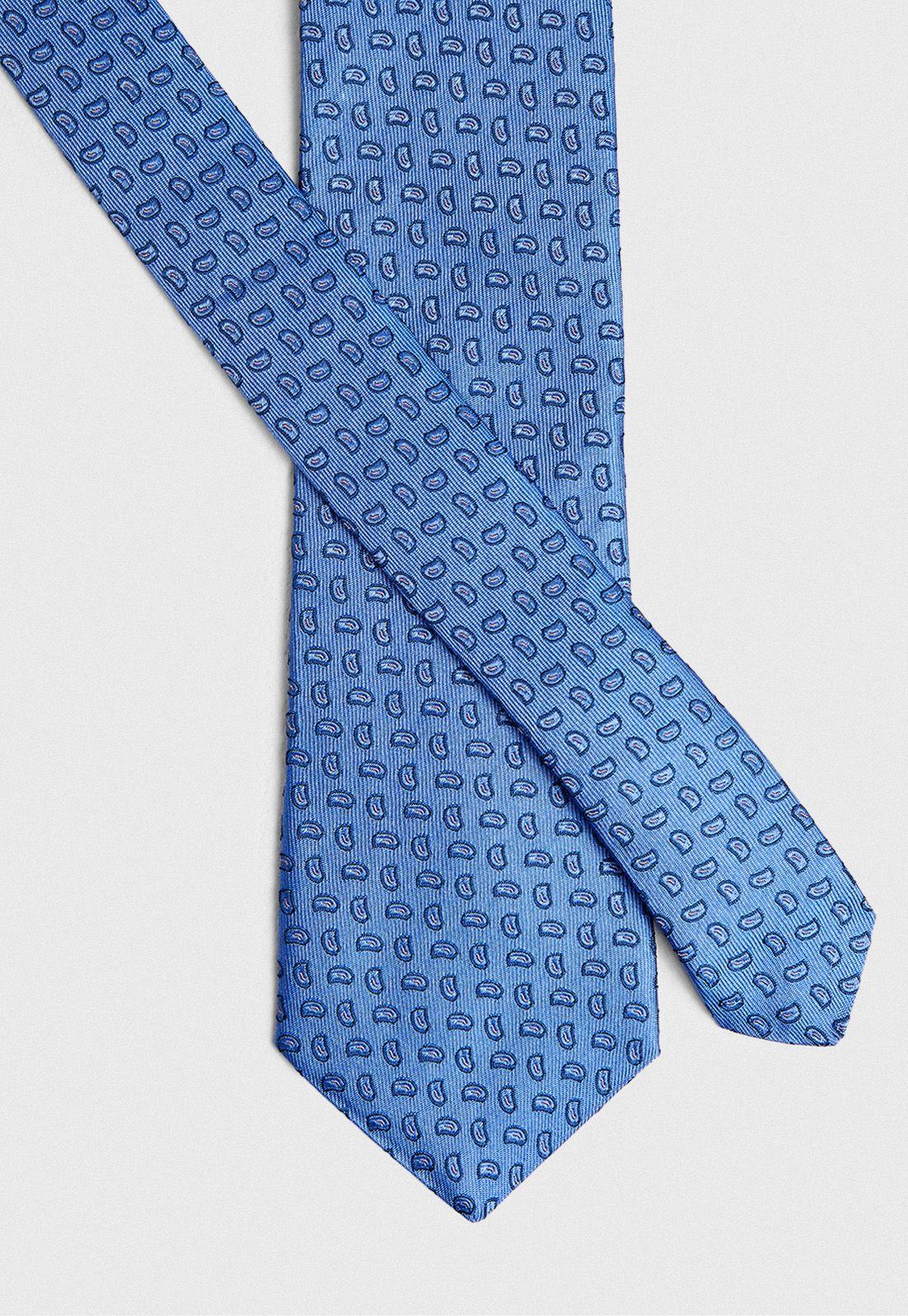 Corbata Classic Seda Azul Brilllante-1