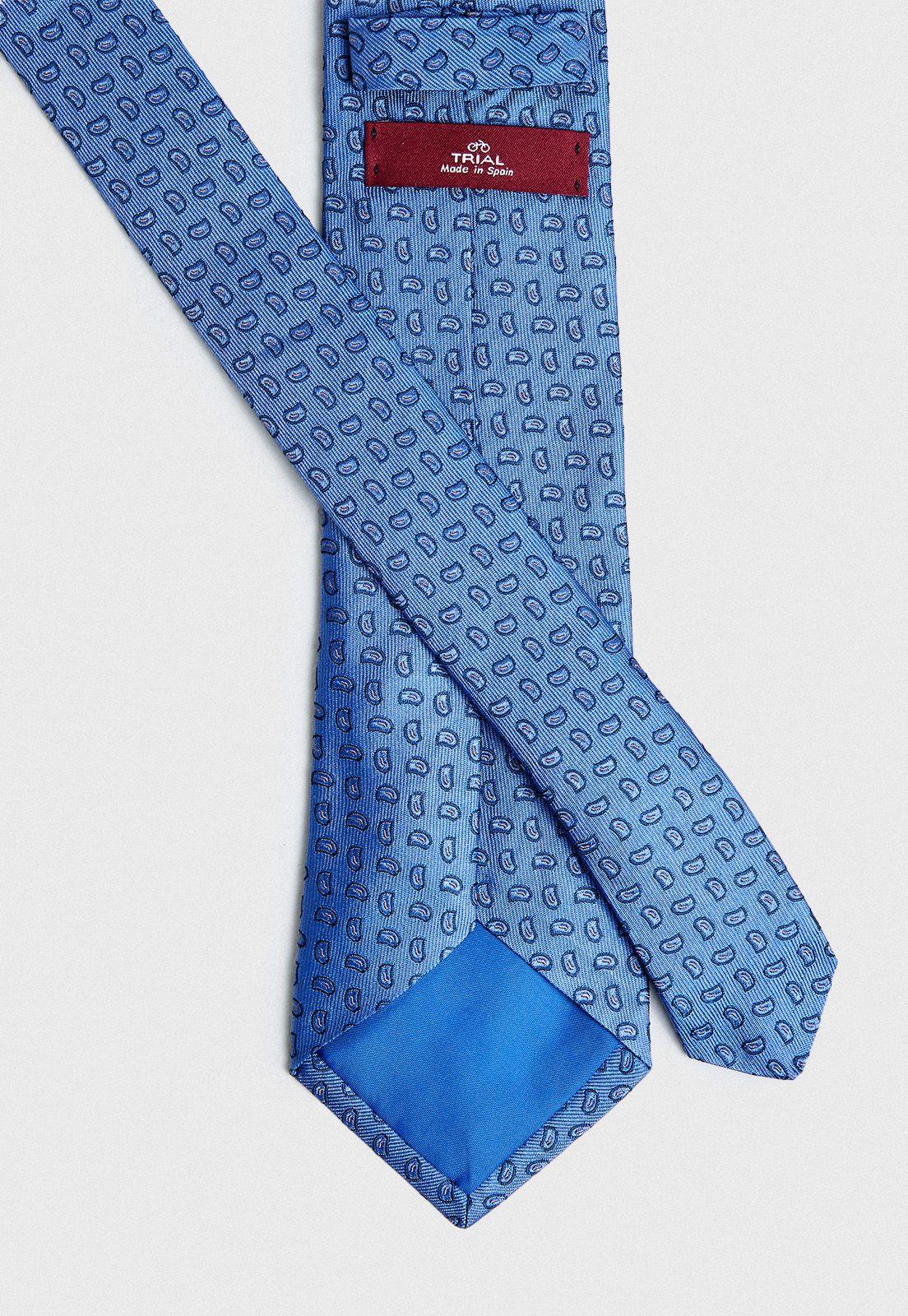 Corbata Classic Seda Azul Brilllante-2