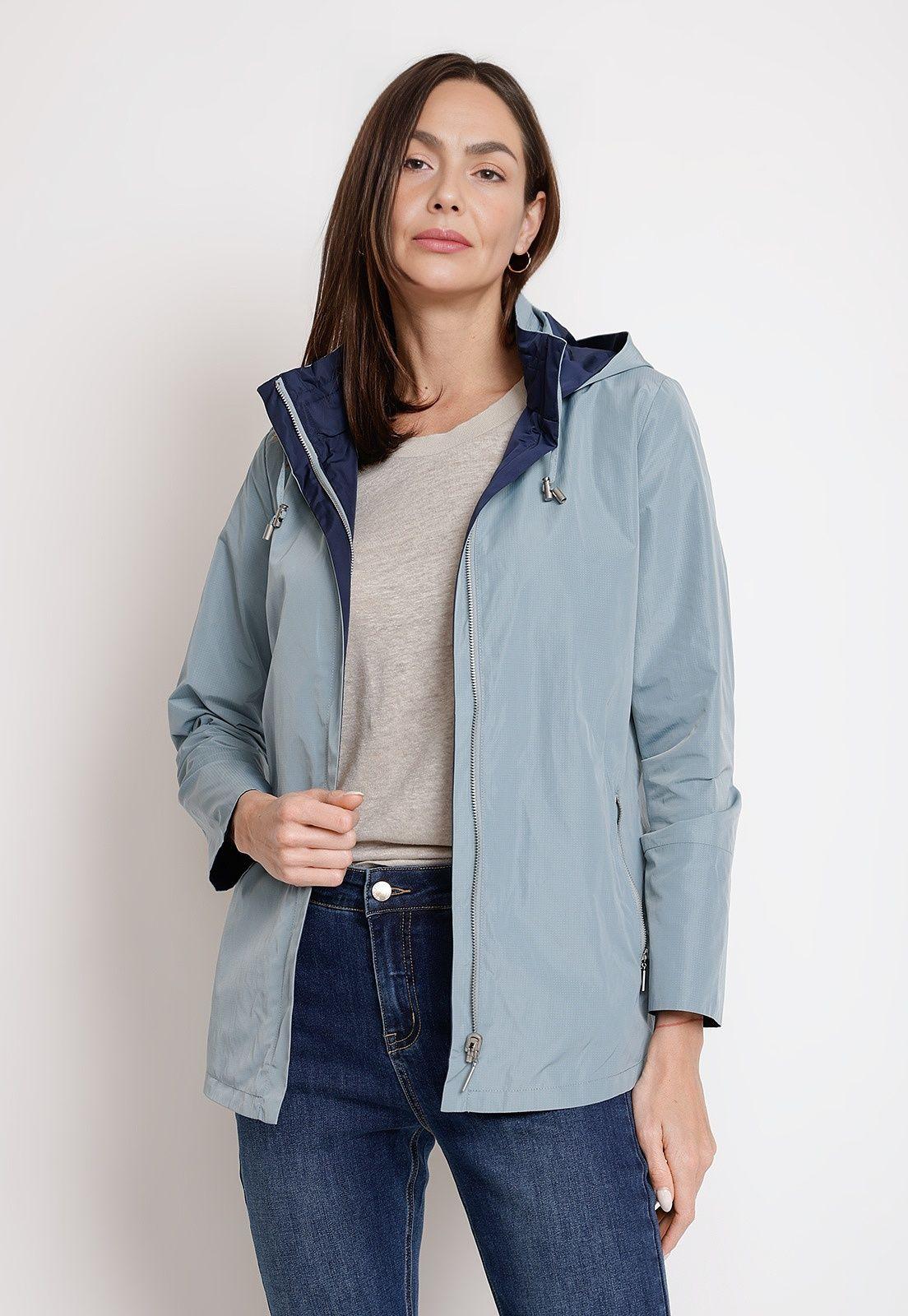 Chaqueta de Mujer Reversible Modelo Eva Color Celeste-0