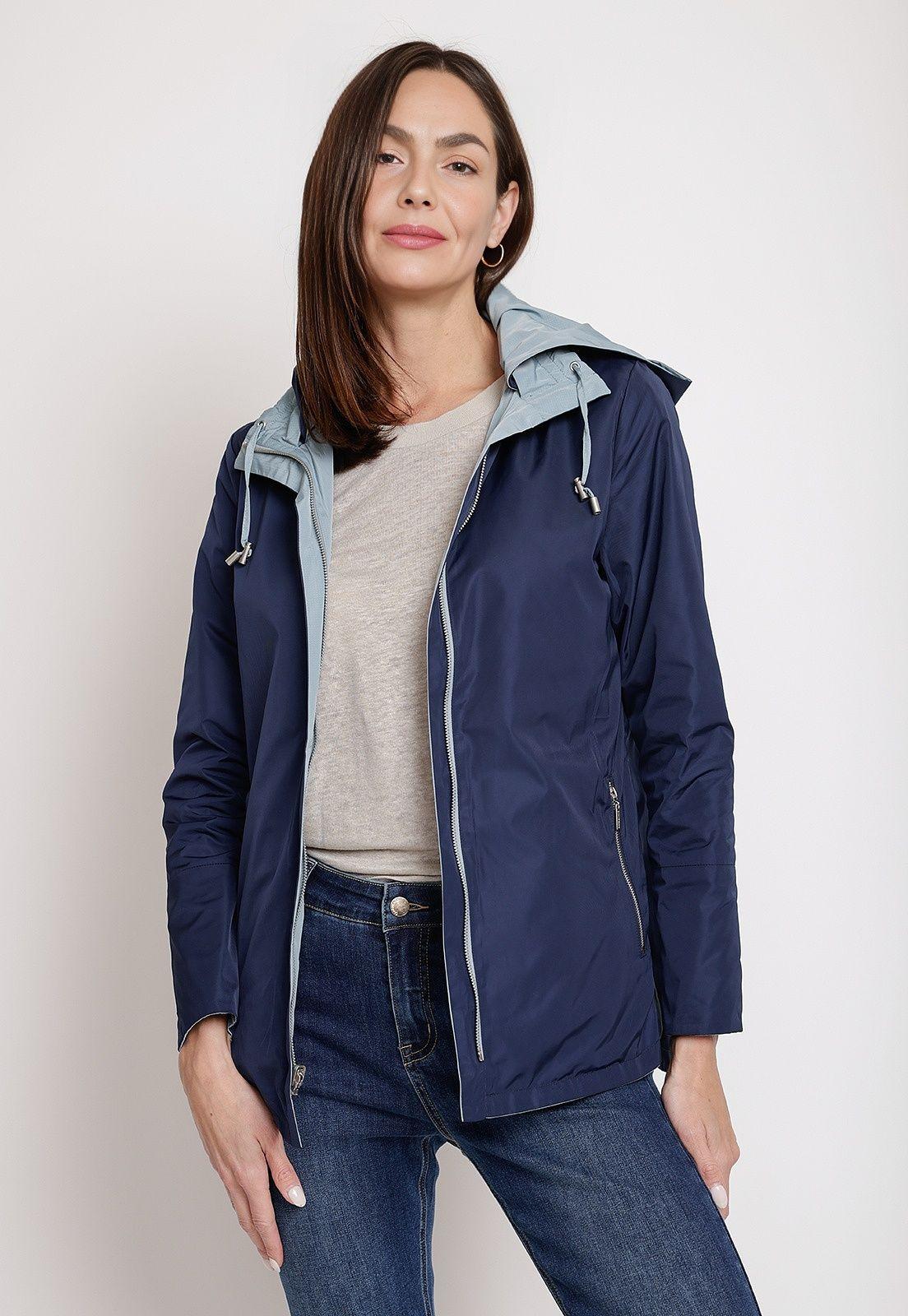 Chaqueta de Mujer Reversible Modelo Eva Color Celeste-1