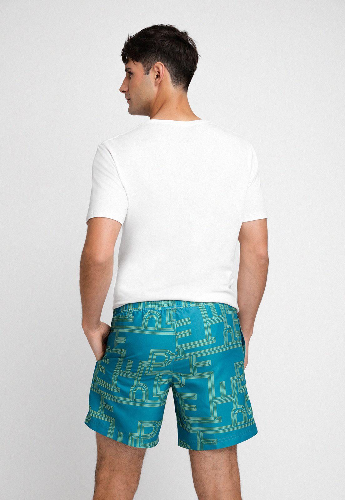 TRAJE DE BAÑO HOMBRE ESTAMPADO CELESTE-1