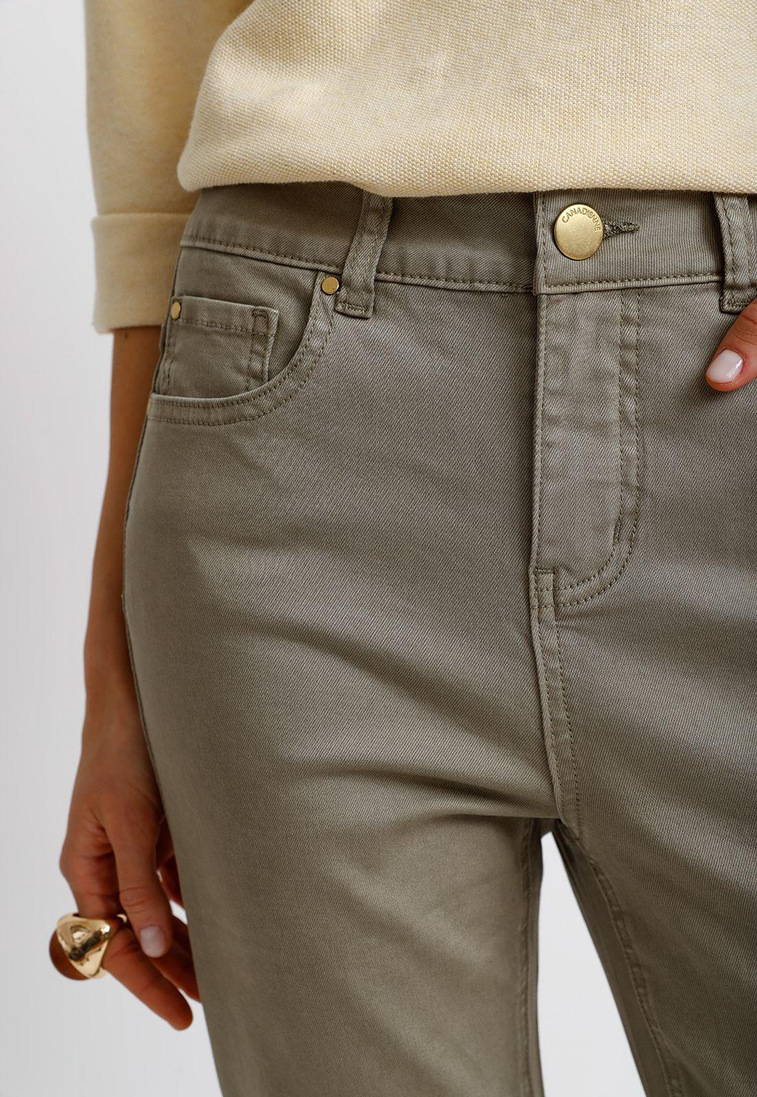 Pantalón Recto Oliva Ely26 Mujer-2