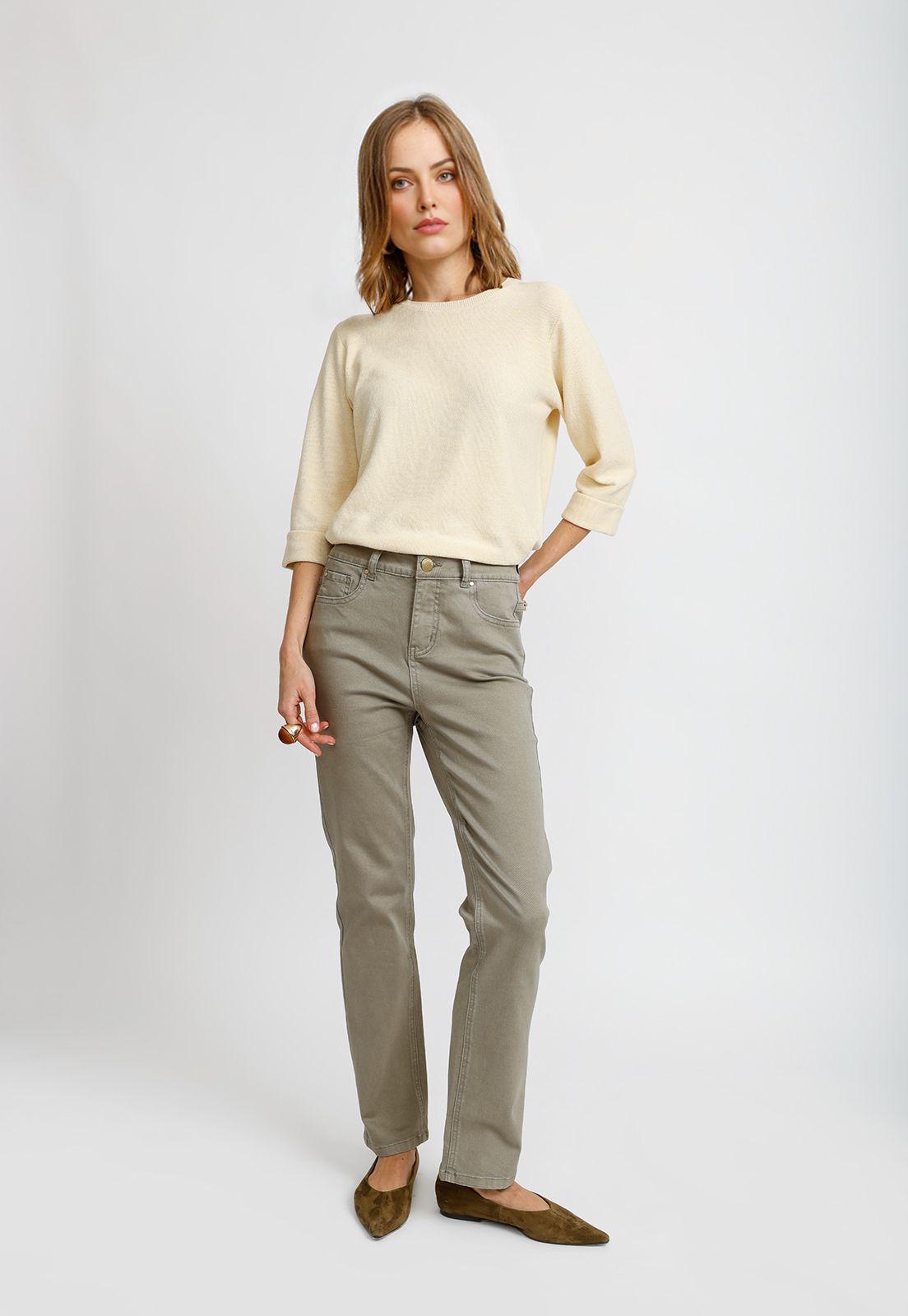 Pantalón Recto Oliva Ely26 Mujer-3