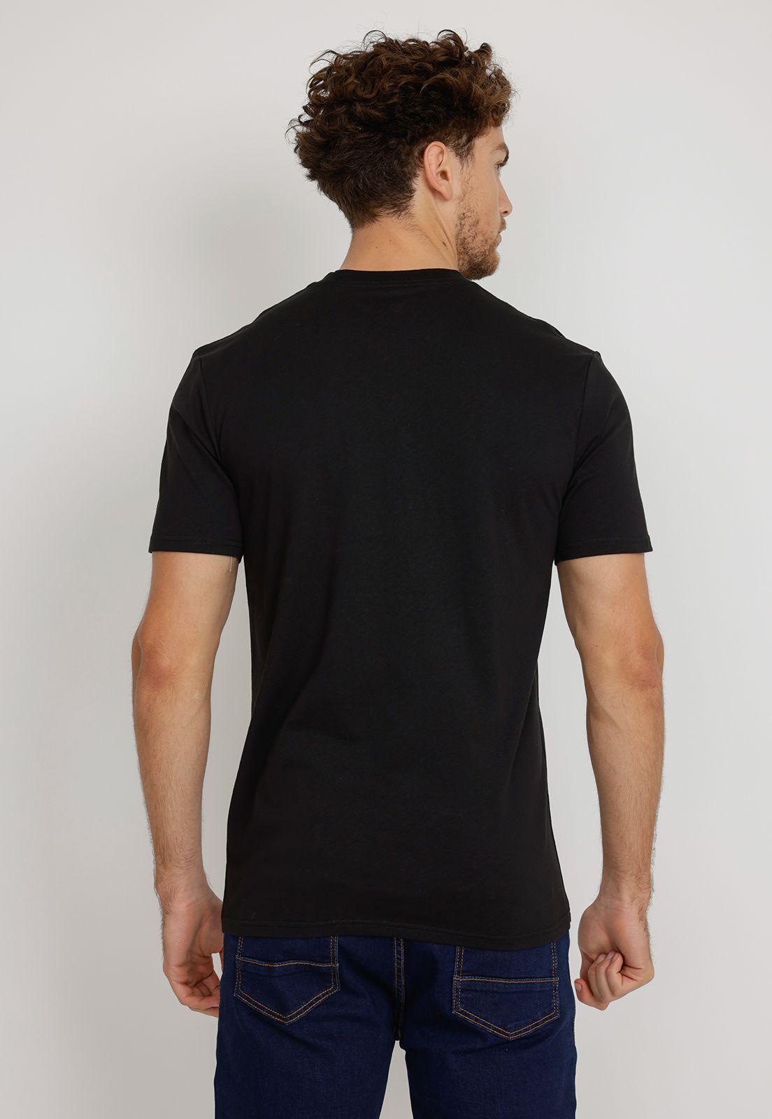 Polera Manga Corta hombre Slim Fit Marcus Algodón Negro-1