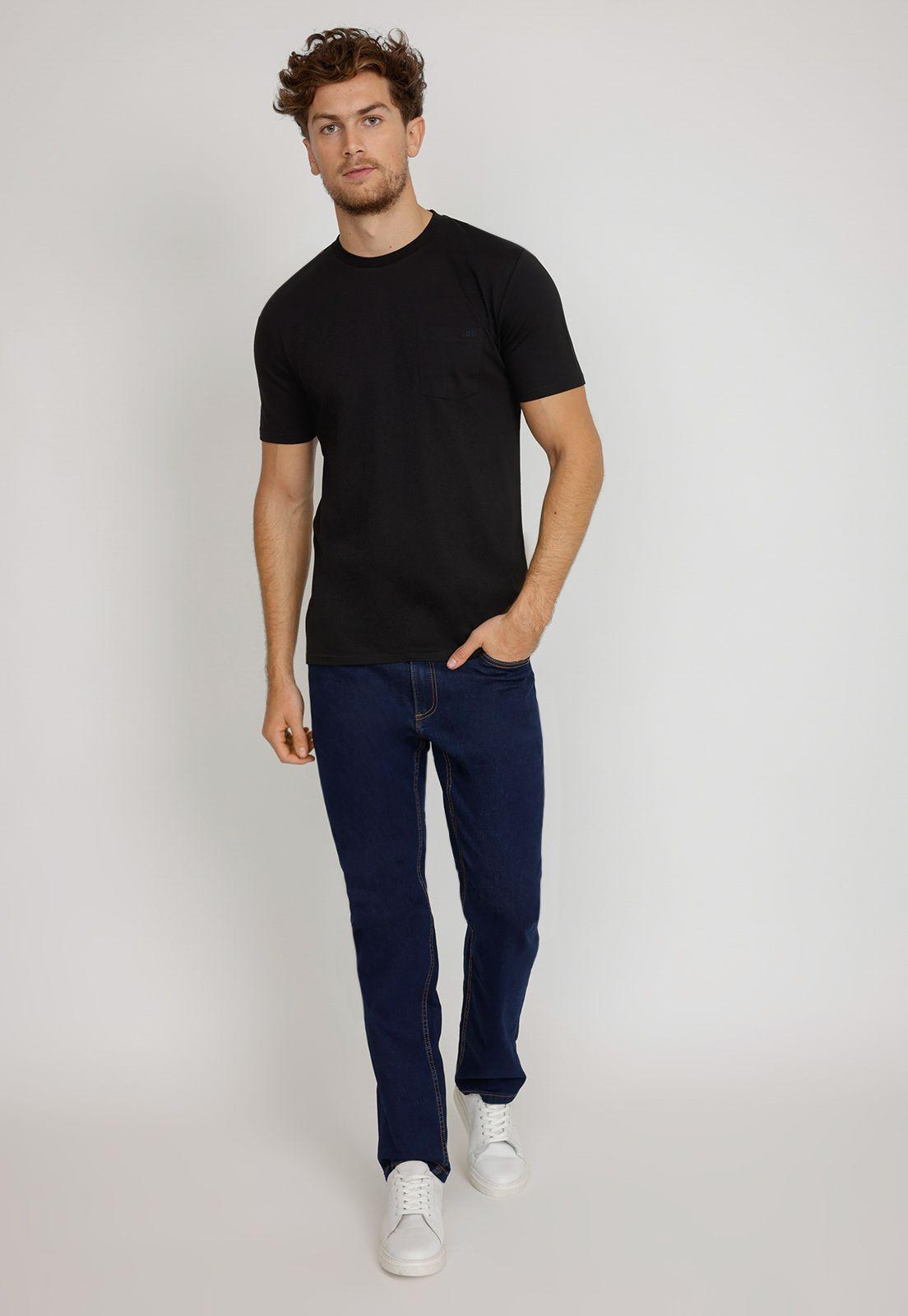 Polera Manga Corta hombre Slim Fit Marcus Algodón Negro-3