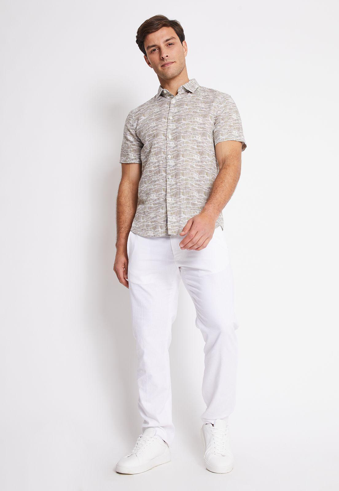 Camisa Hombre Manga Corta Estampada-3