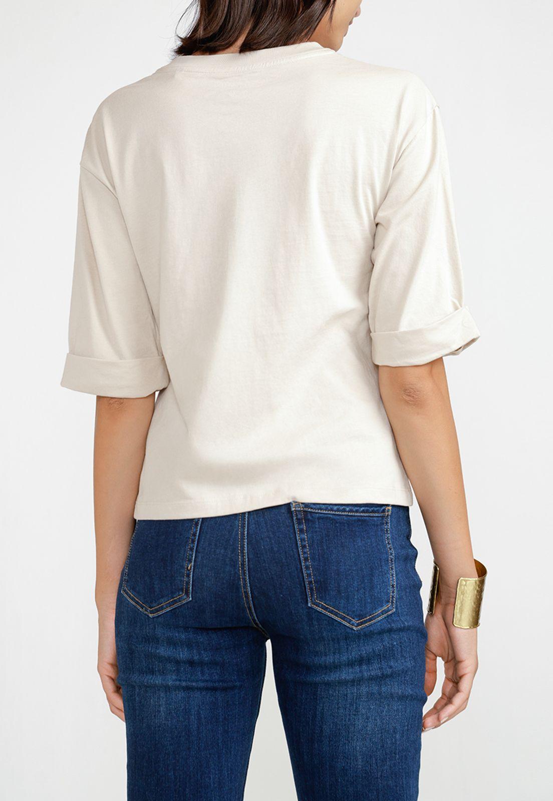 Polera Mujer Algodón Peruano Beige-1