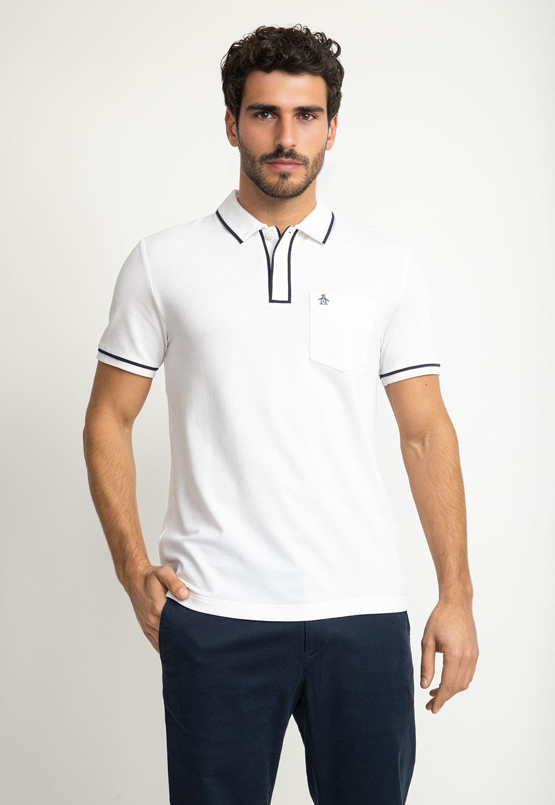 Polera Hombre Polo Manga Corta Blanca OPKB0690-0