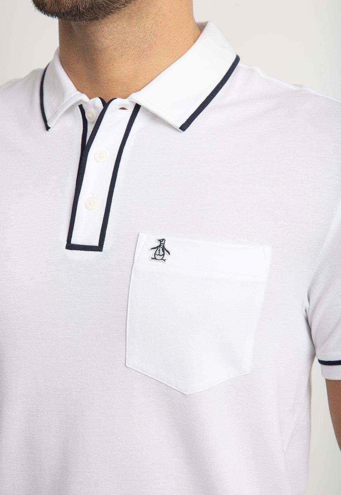 Polera Hombre Polo Manga Corta Blanca OPKB0690-2