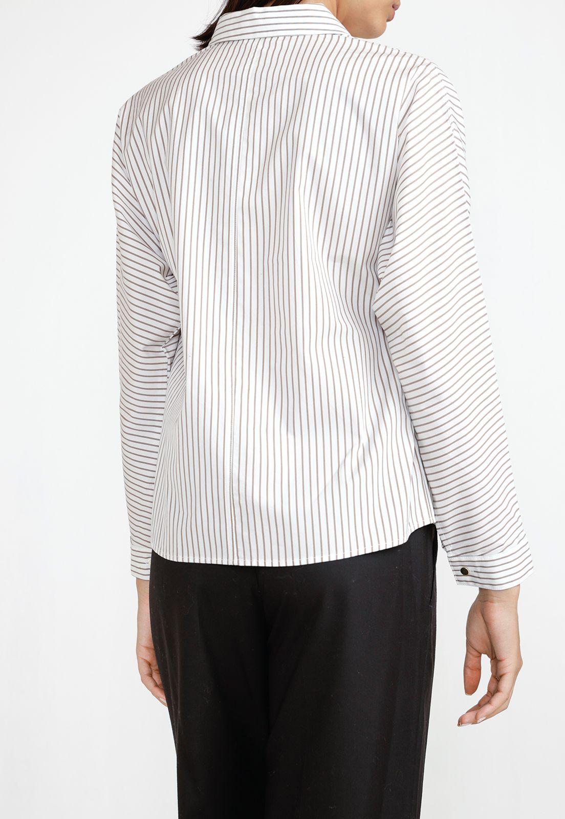 Blusa Rayada Mujer Algodón Arena-1