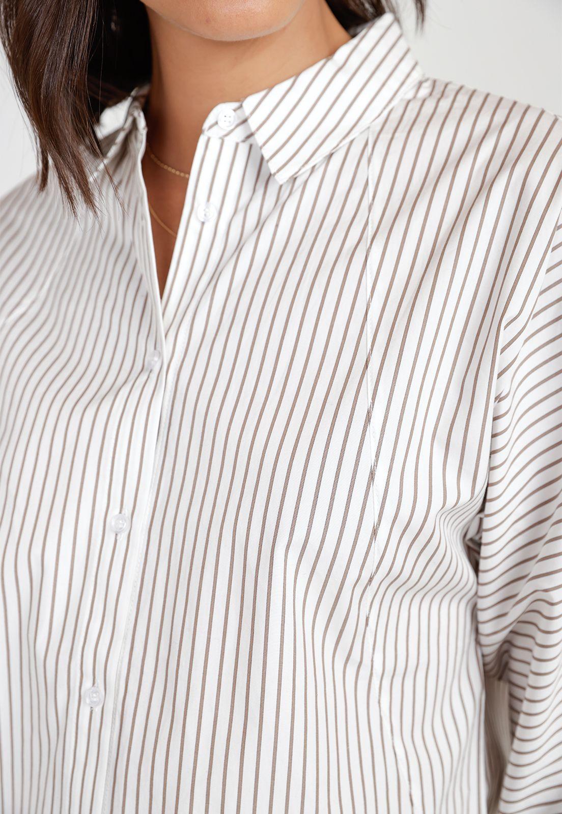Blusa Rayada Mujer Algodón Arena-2
