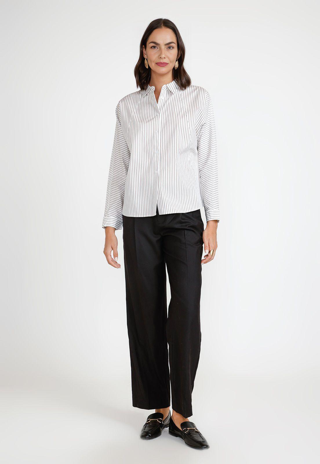 Blusa Rayada Mujer Algodón Arena-3