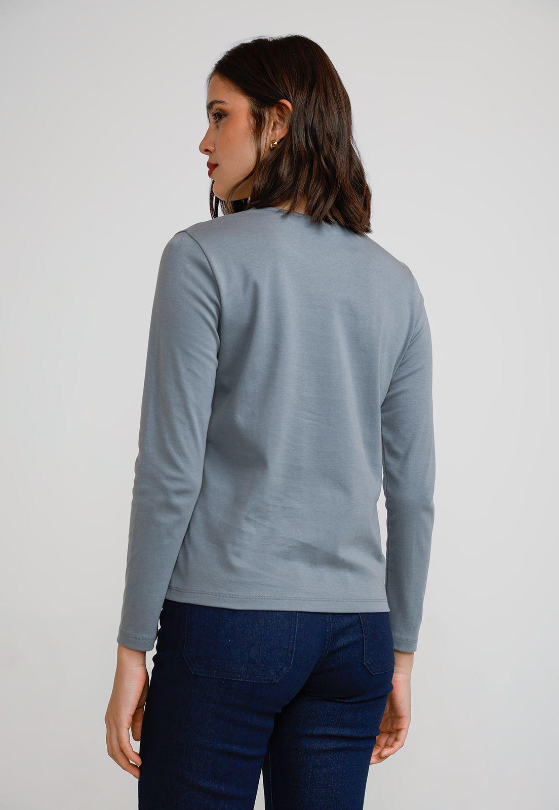 Polera Manga Larga Mujer Algodón Peruano Dusty Blue-1