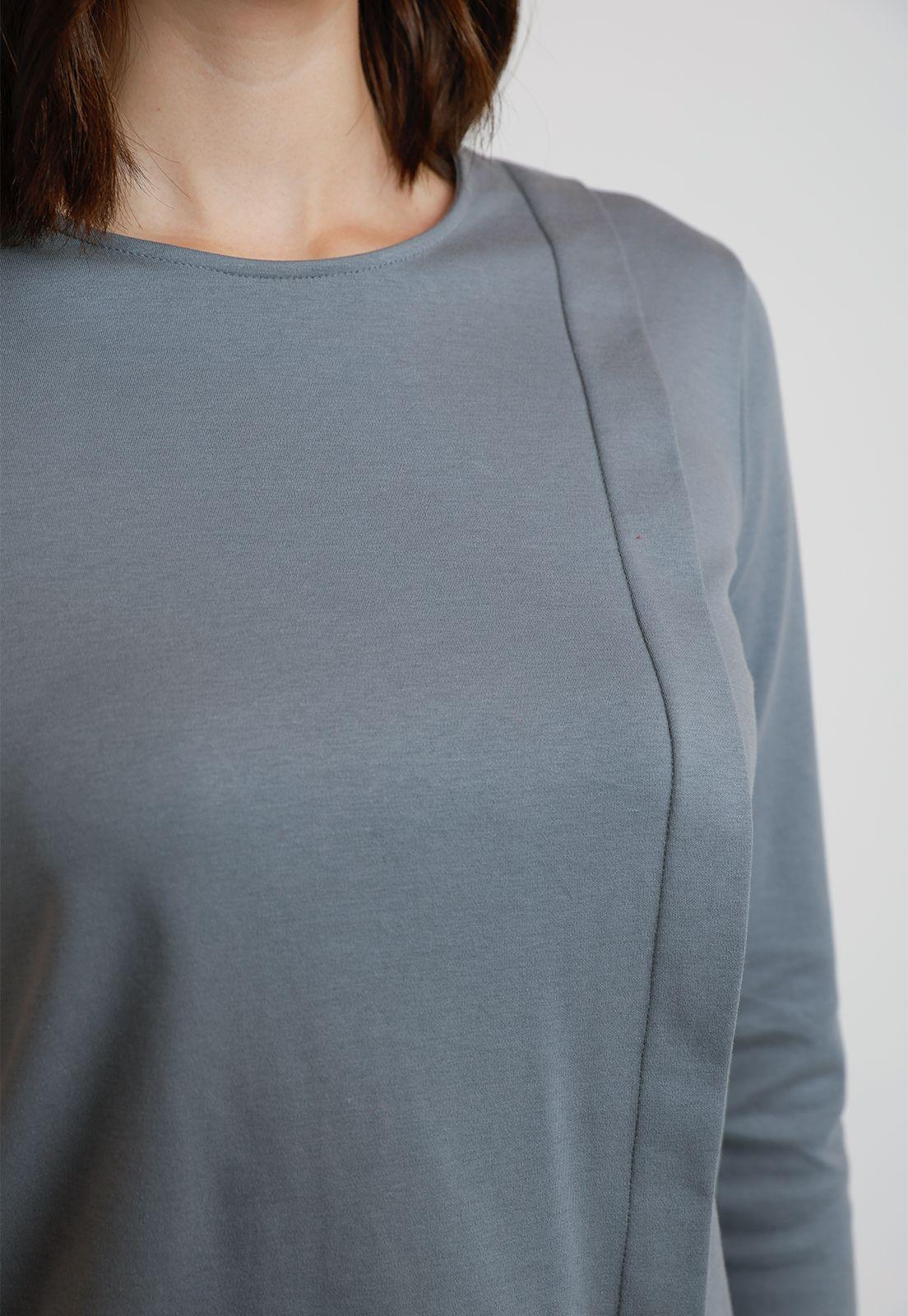 Polera Manga Larga Mujer Algodón Peruano Dusty Blue-2