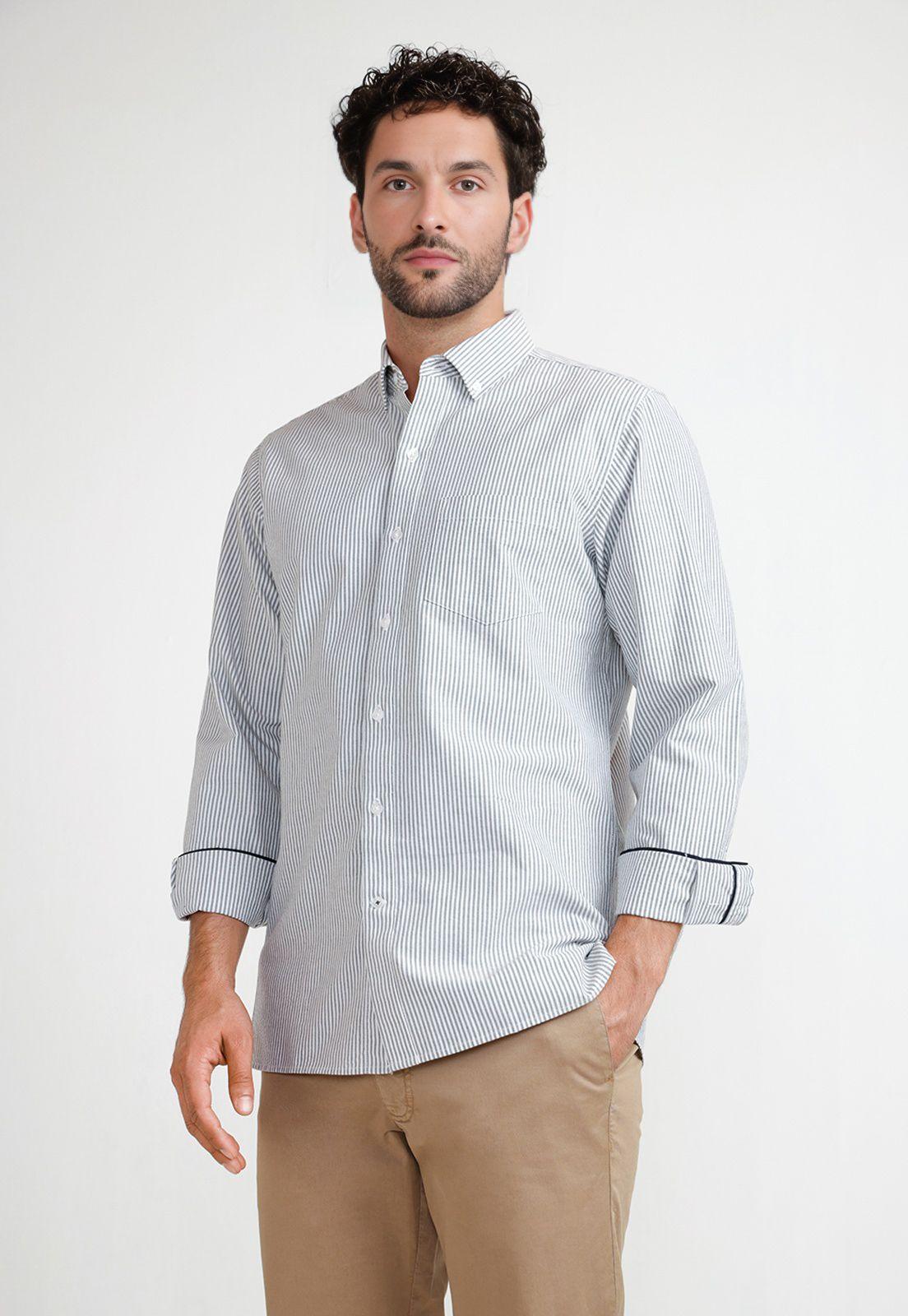 Camisa Rayas Hombre Beta Verde-0