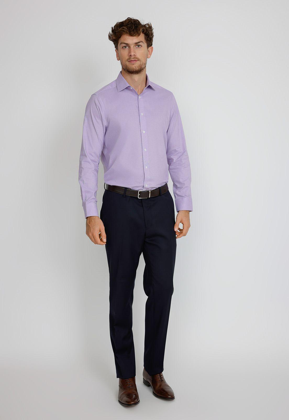 Camisa hombre formal microdiseño lila-3