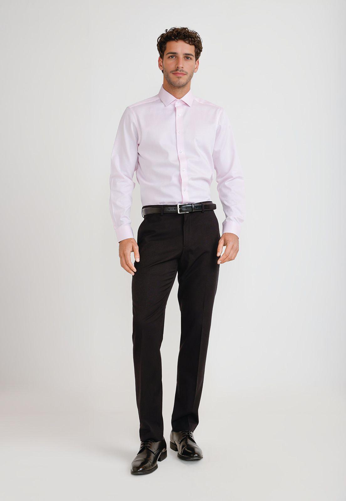 Camisa Hombre Formal Algodón Rosado-3