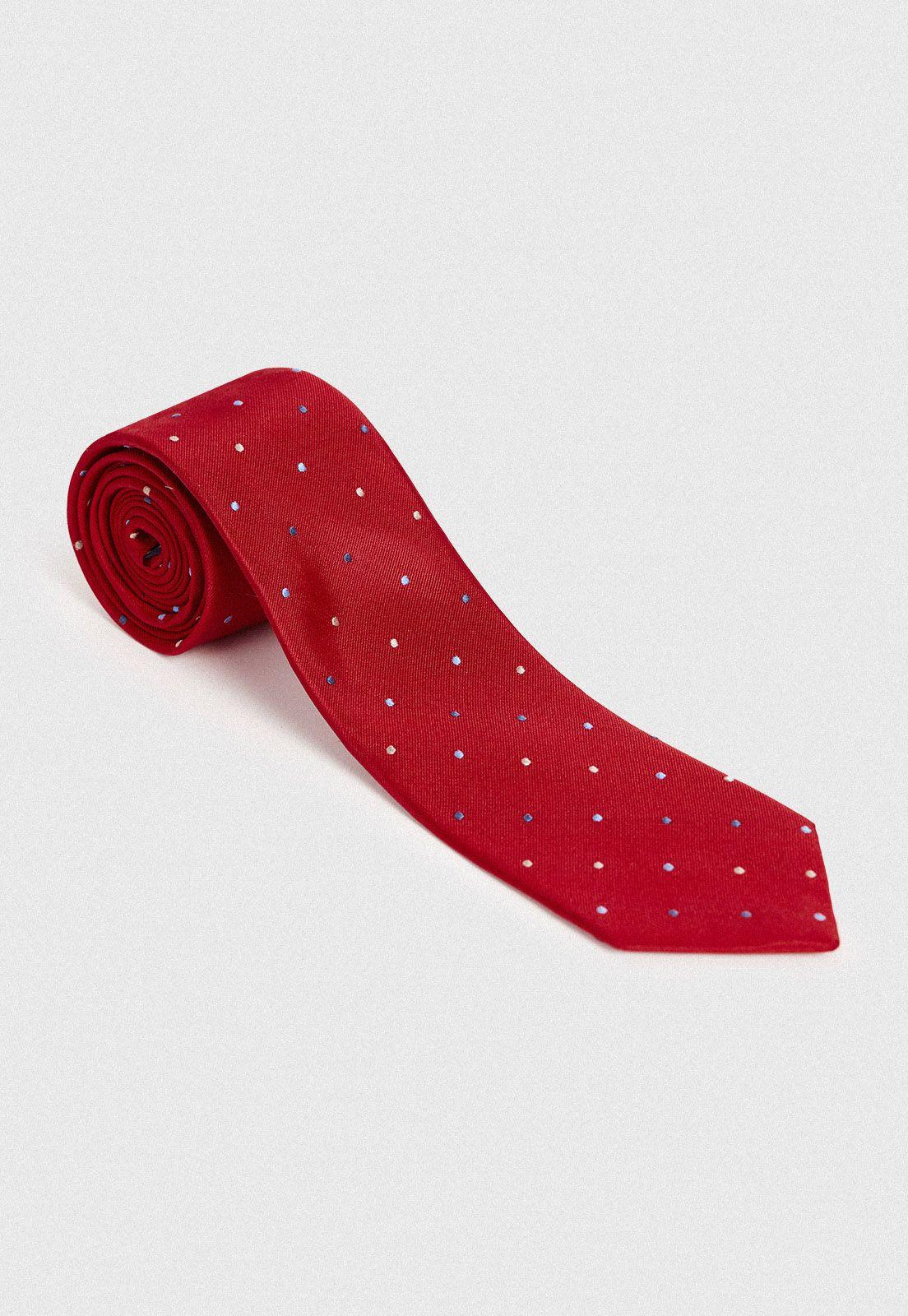 Corbata Formal Hombre Travel Seda Rojo-0