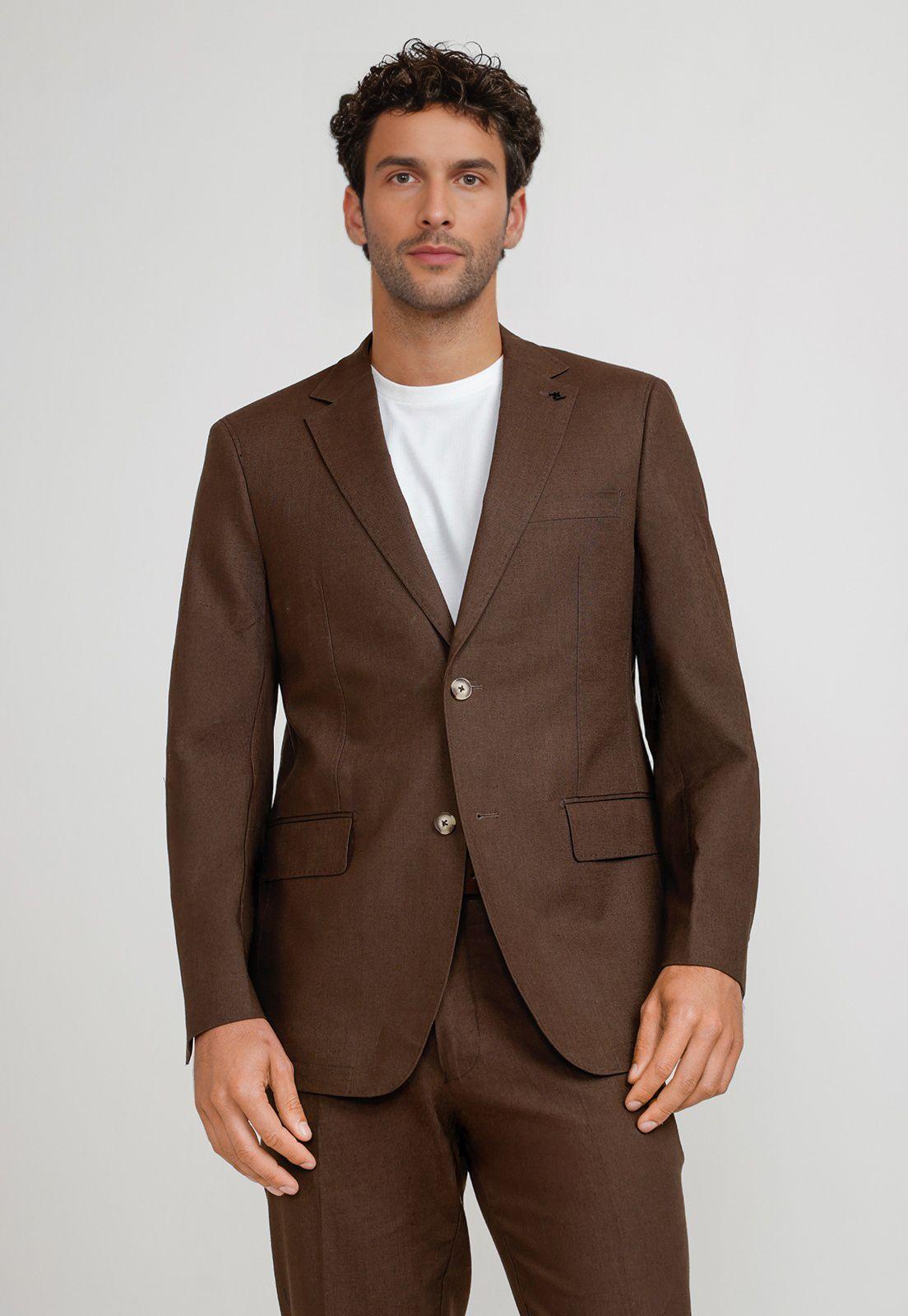 Chaqueta Hombre Lino Cesar Café-0