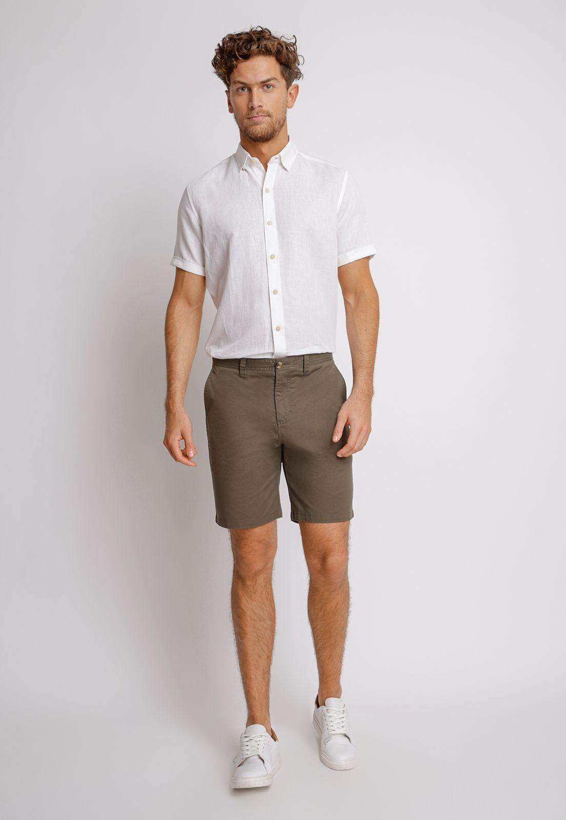 Shorts Hombre Slim Fit Valerio Algodón Verde-3