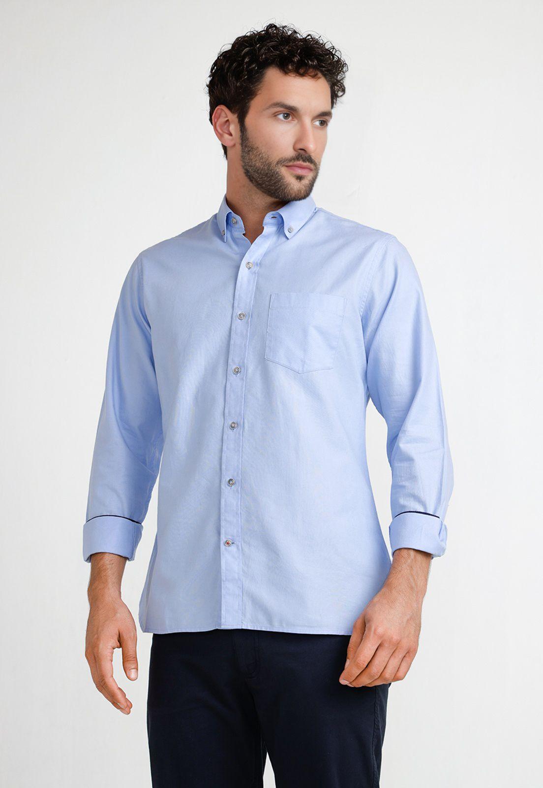 Camisa Oxford Hombre Blake Celeste-0