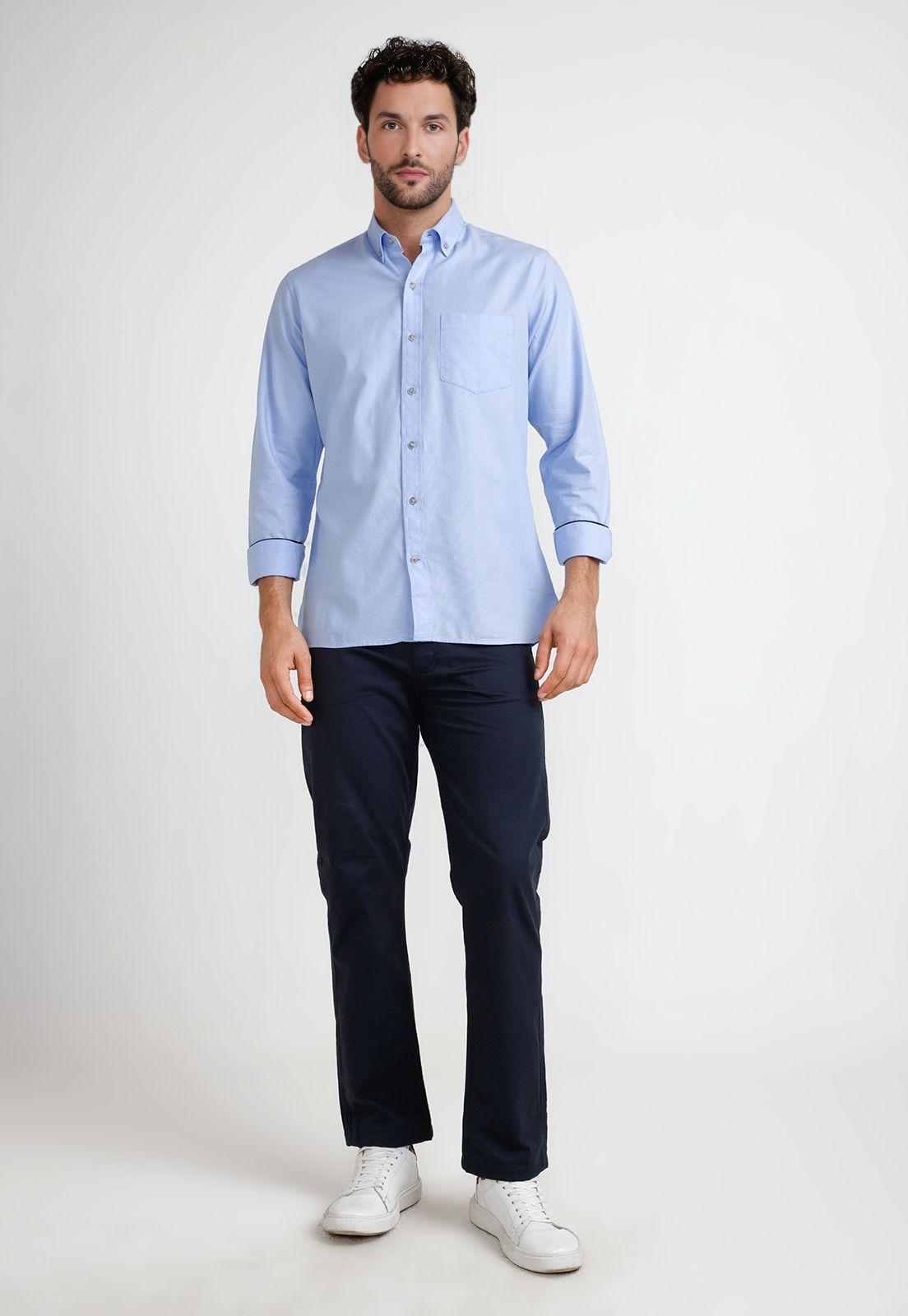 Camisa Oxford Hombre Blake Celeste-3