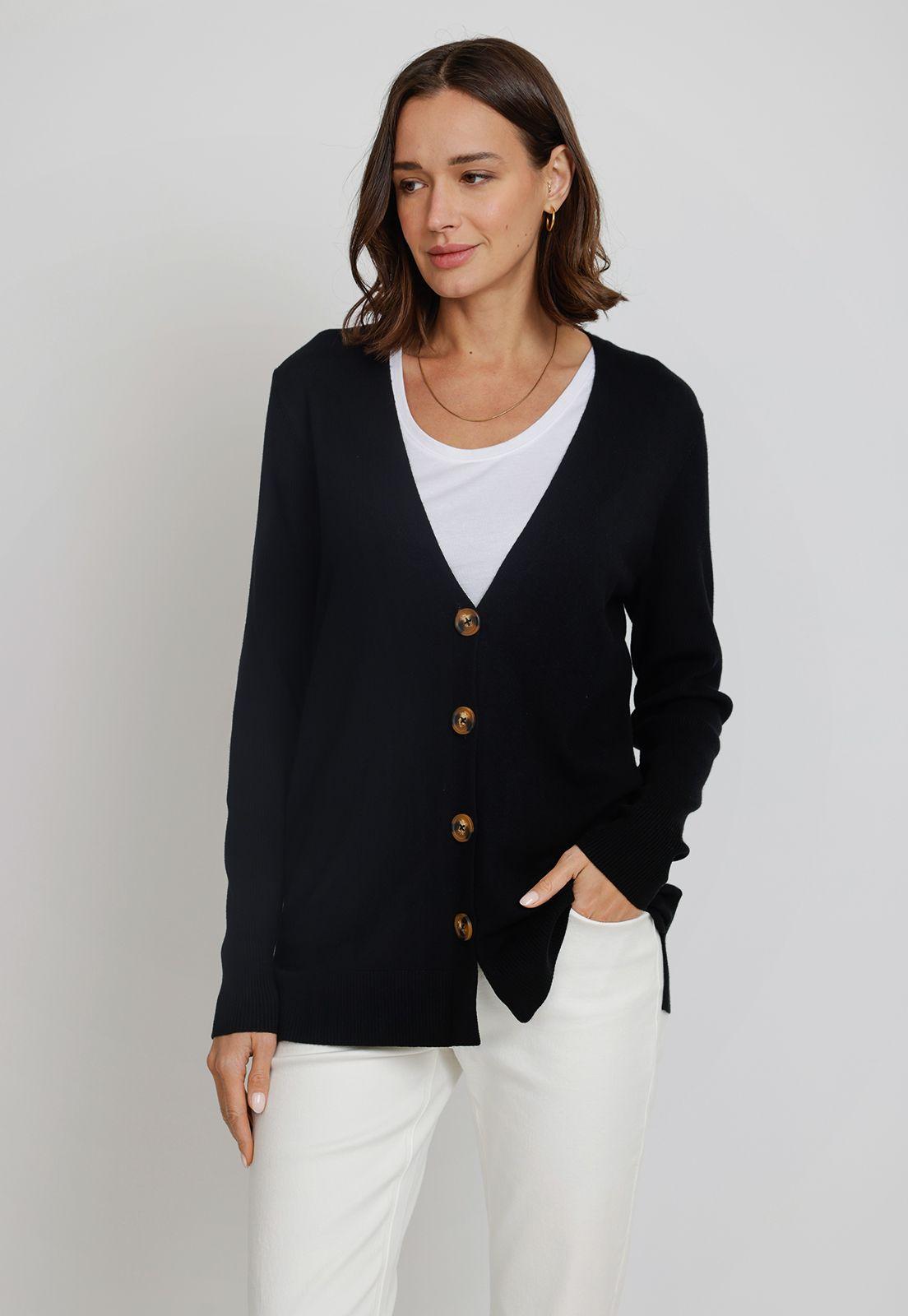 Tejido De Mujer Margarita Top Negro-0