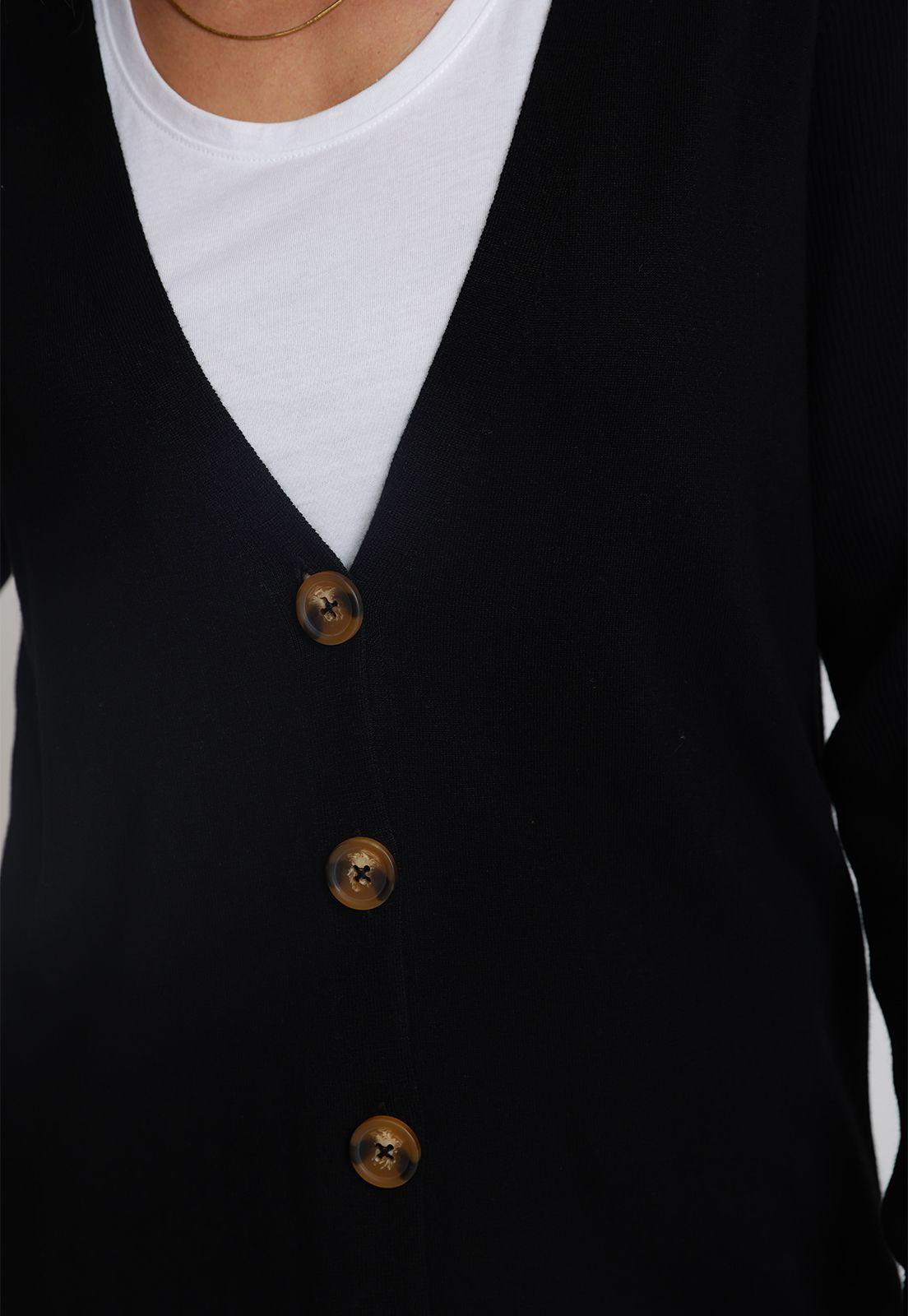 Tejido De Mujer Margarita Top Negro-2