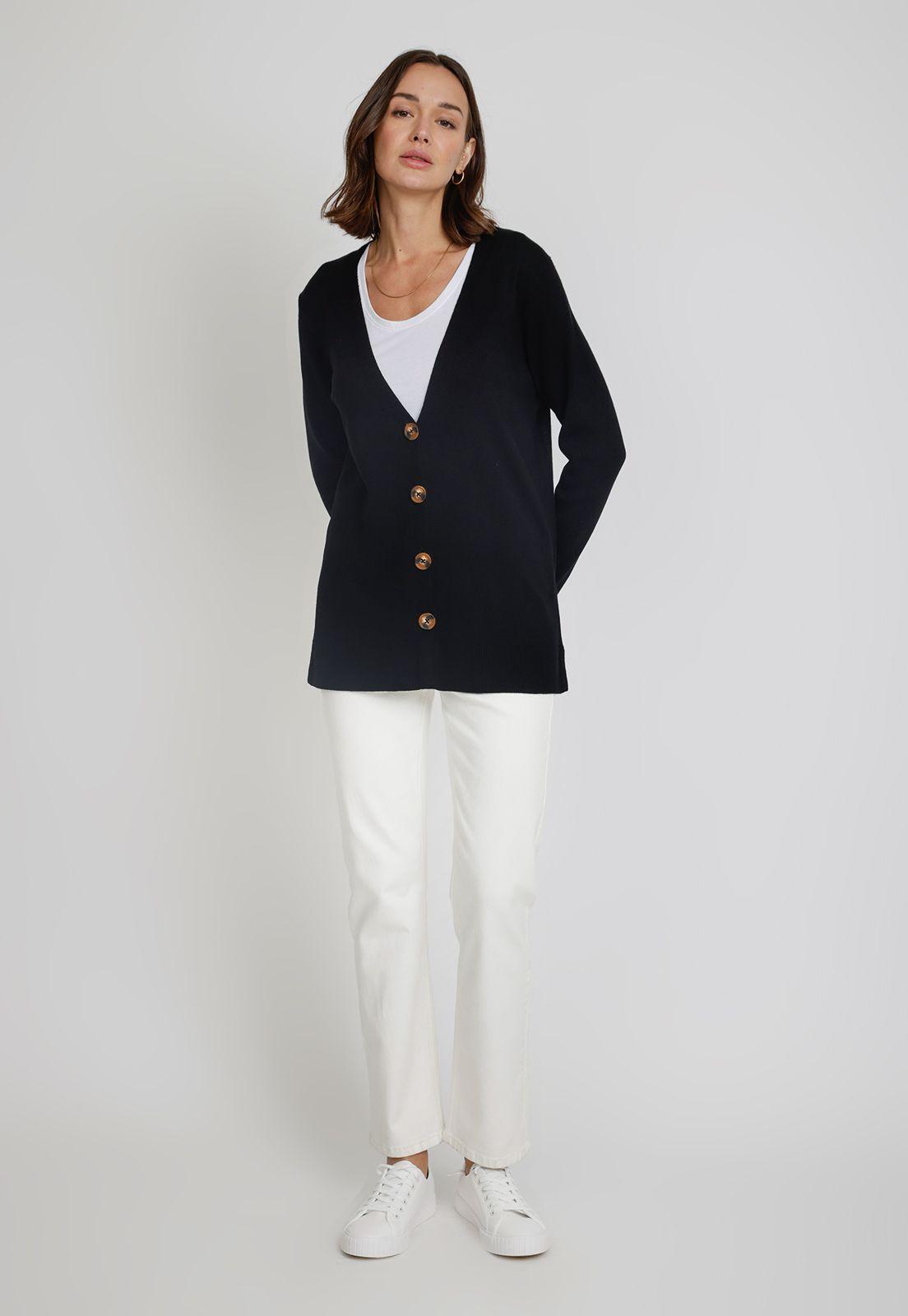 Tejido De Mujer Margarita Top Negro-3