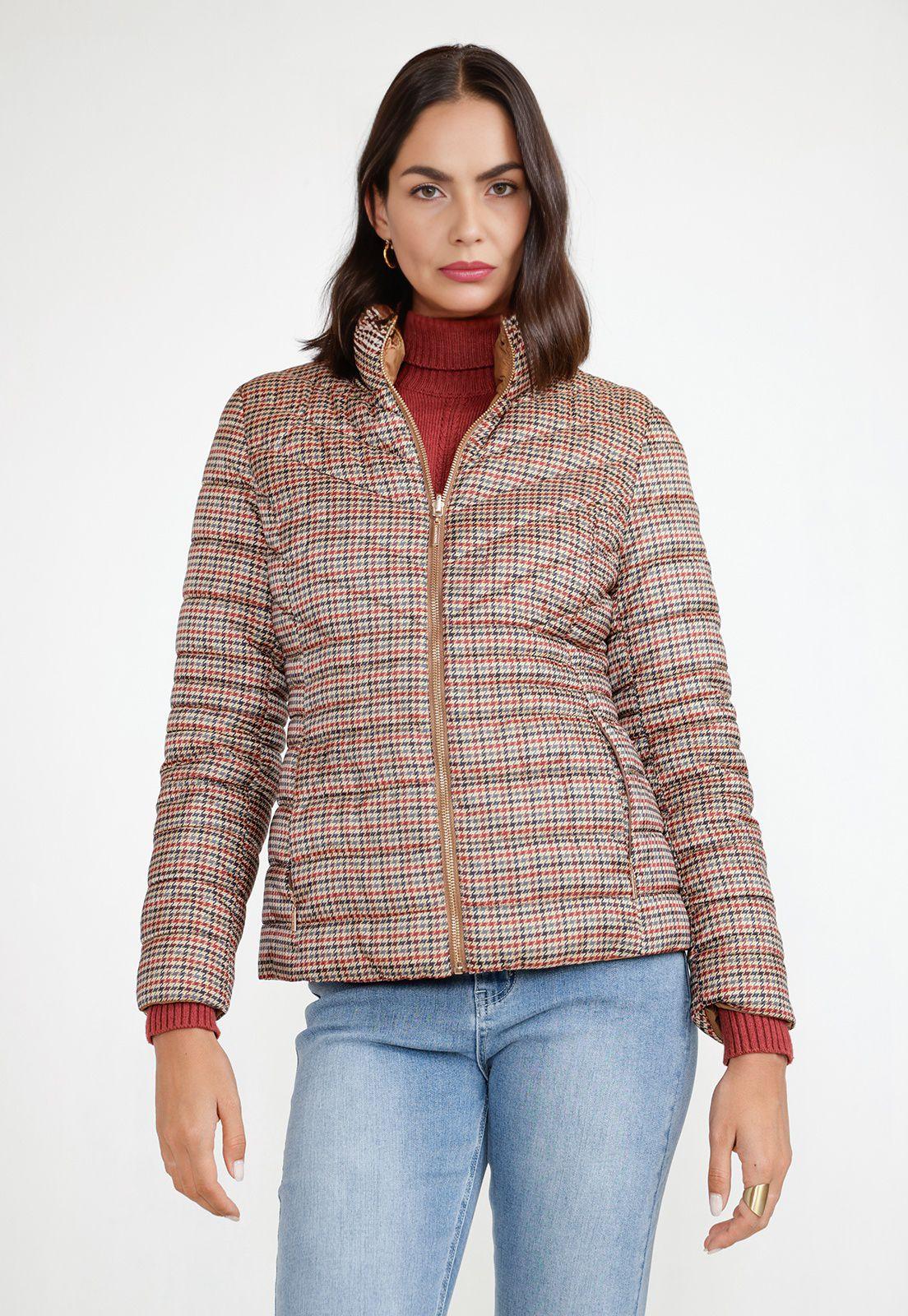 Parka Reversible Mujer Poliéster Camel-1