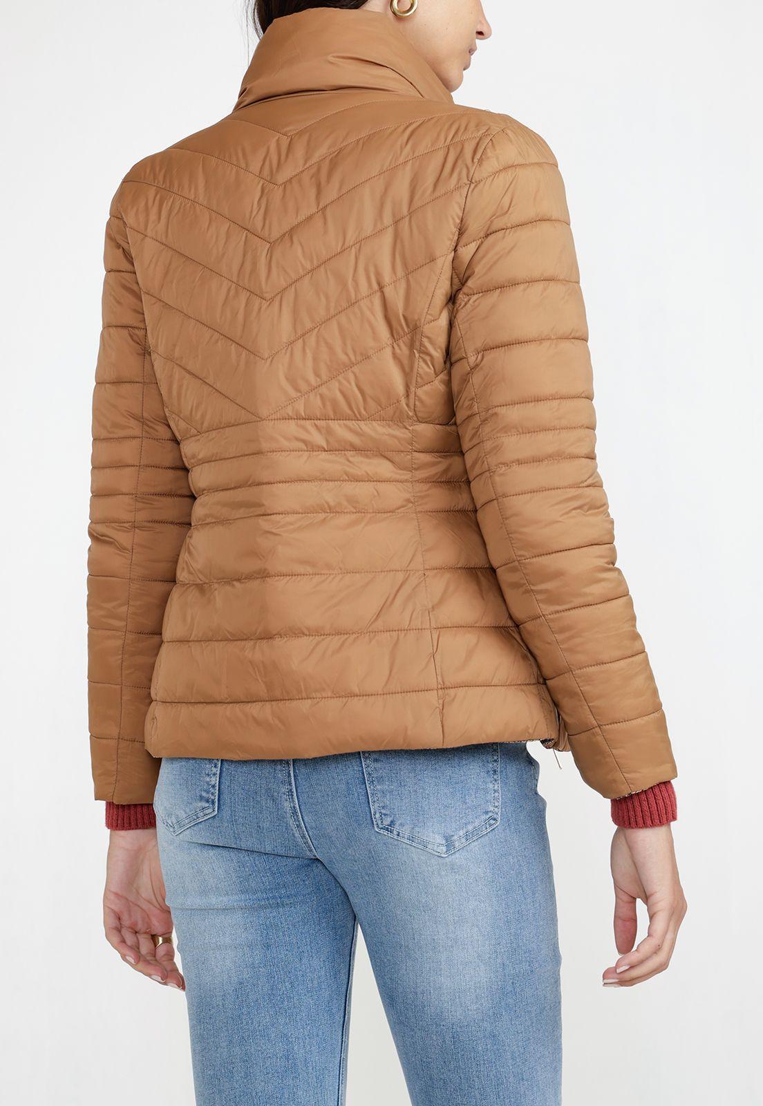 Parka Reversible Mujer Poliéster Camel-2