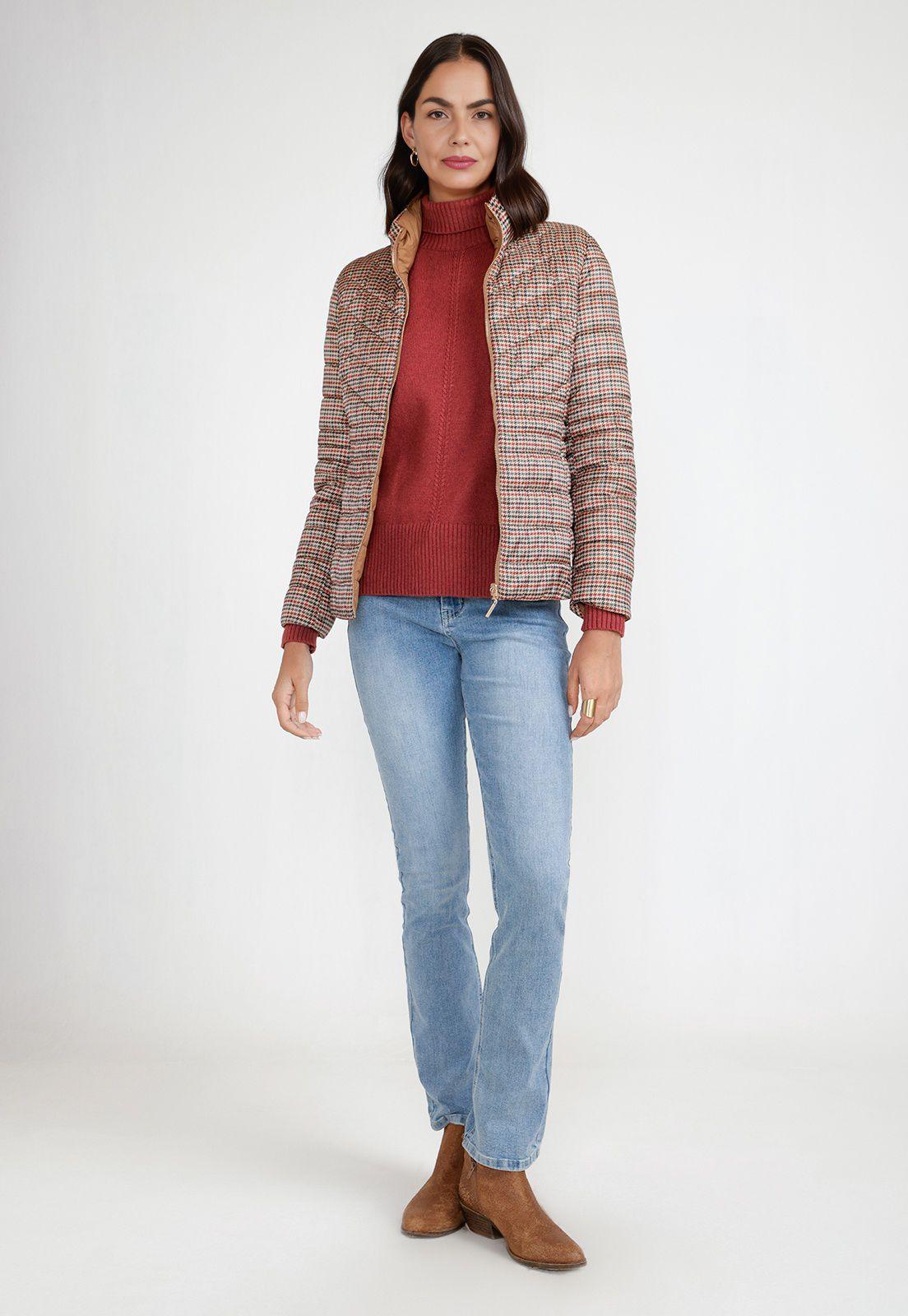 Parka Reversible Mujer Poliéster Camel-6