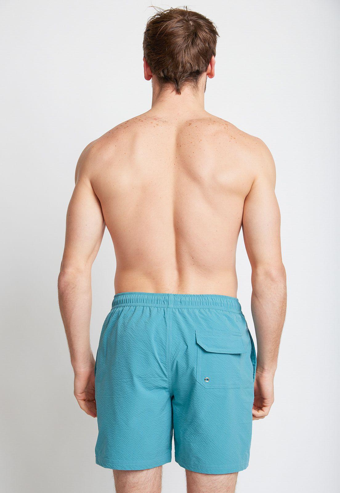 Traje De Baño Hombre Poliéster Liso Slim Justino Menta-1